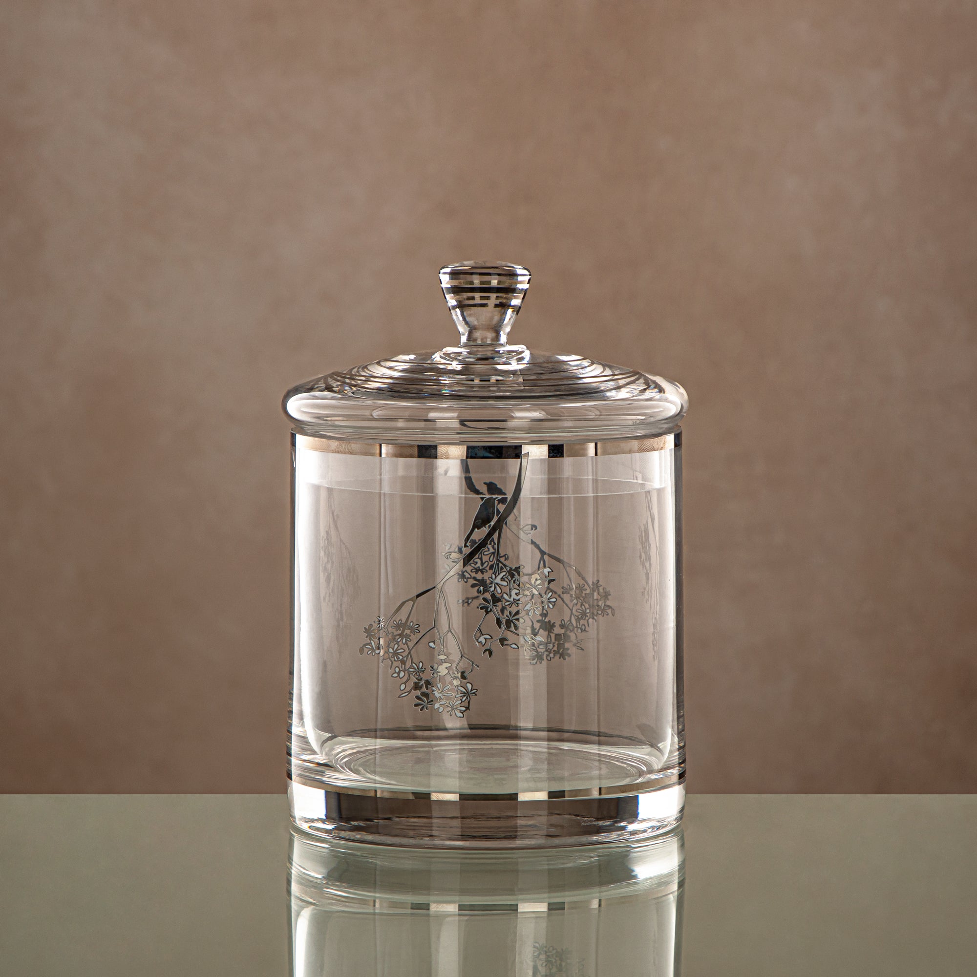 صحن حلوى المرجان شفاف وفضي 900ML (0194T-XQZT-SIL) التجمعات، المناسبات الخاصة، رمضان، العيد