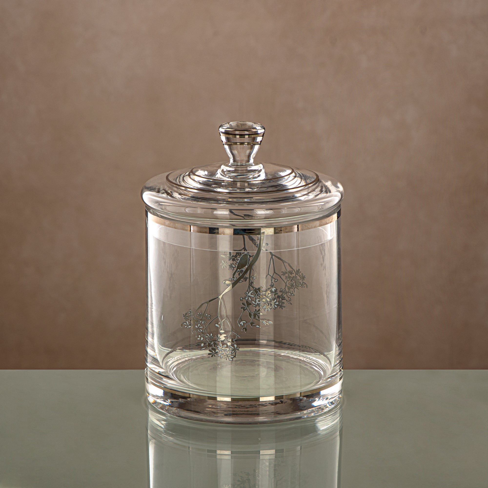 صحن حلوى المرجان شفاف وفضي 900ML (0194T-XQZT-SIL) التجمعات، المناسبات الخاصة، رمضان، العيد