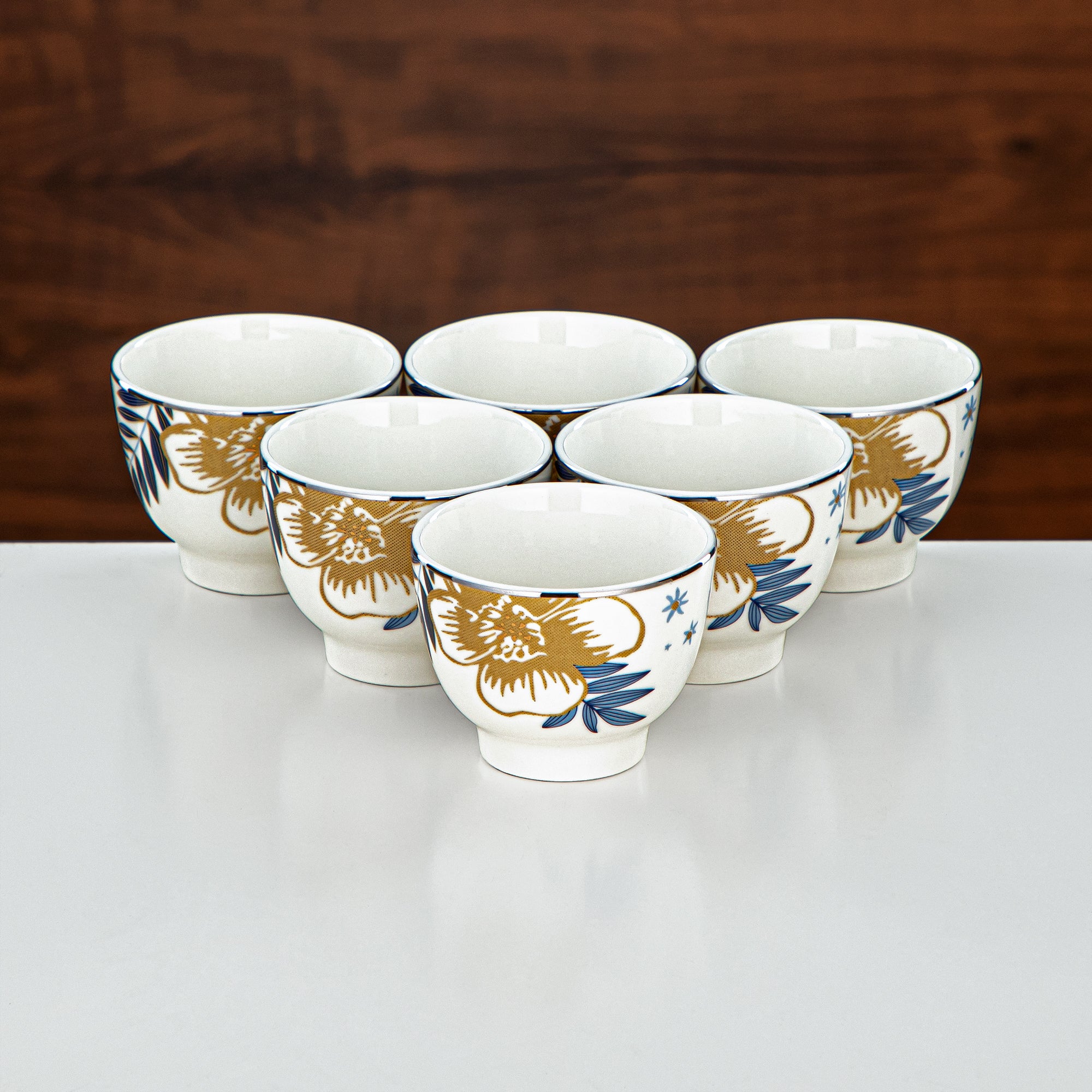 Almarjan Vacuum Flask & Tea Set Silver & Gold 20-Piece (GOK-S-S-G + 18PCS-12196-1) – Elegant Serving | Ramadan & Gatherings