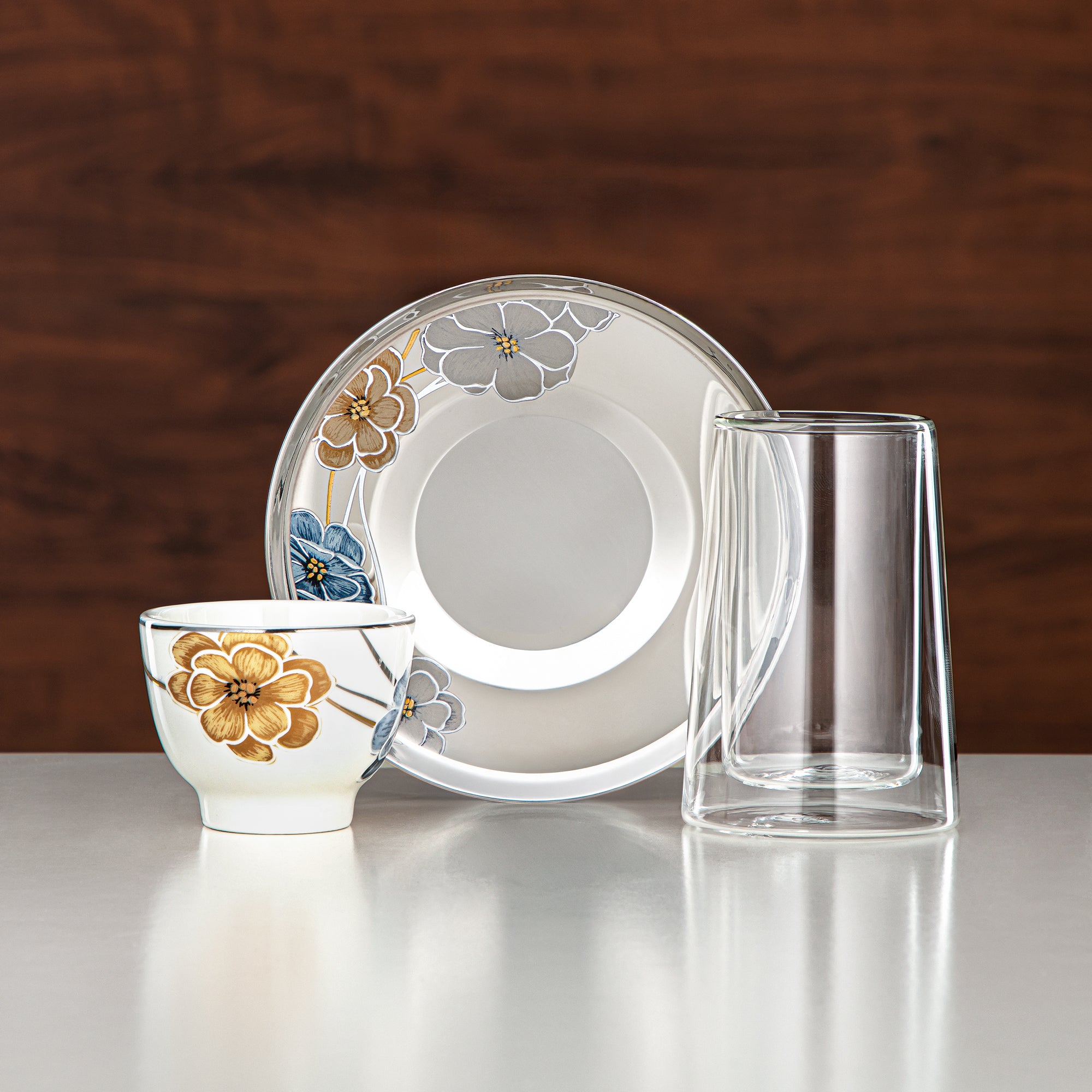 Almarjan Vacuum Flask Set 20 Pieces | Matt Silver & Matt Gold 1L + 1L (GOK-S-MS-MG + 18PCS-12256-3) – Elegant Serving | Gatherings, Special Occasions, Ramadan, Eid