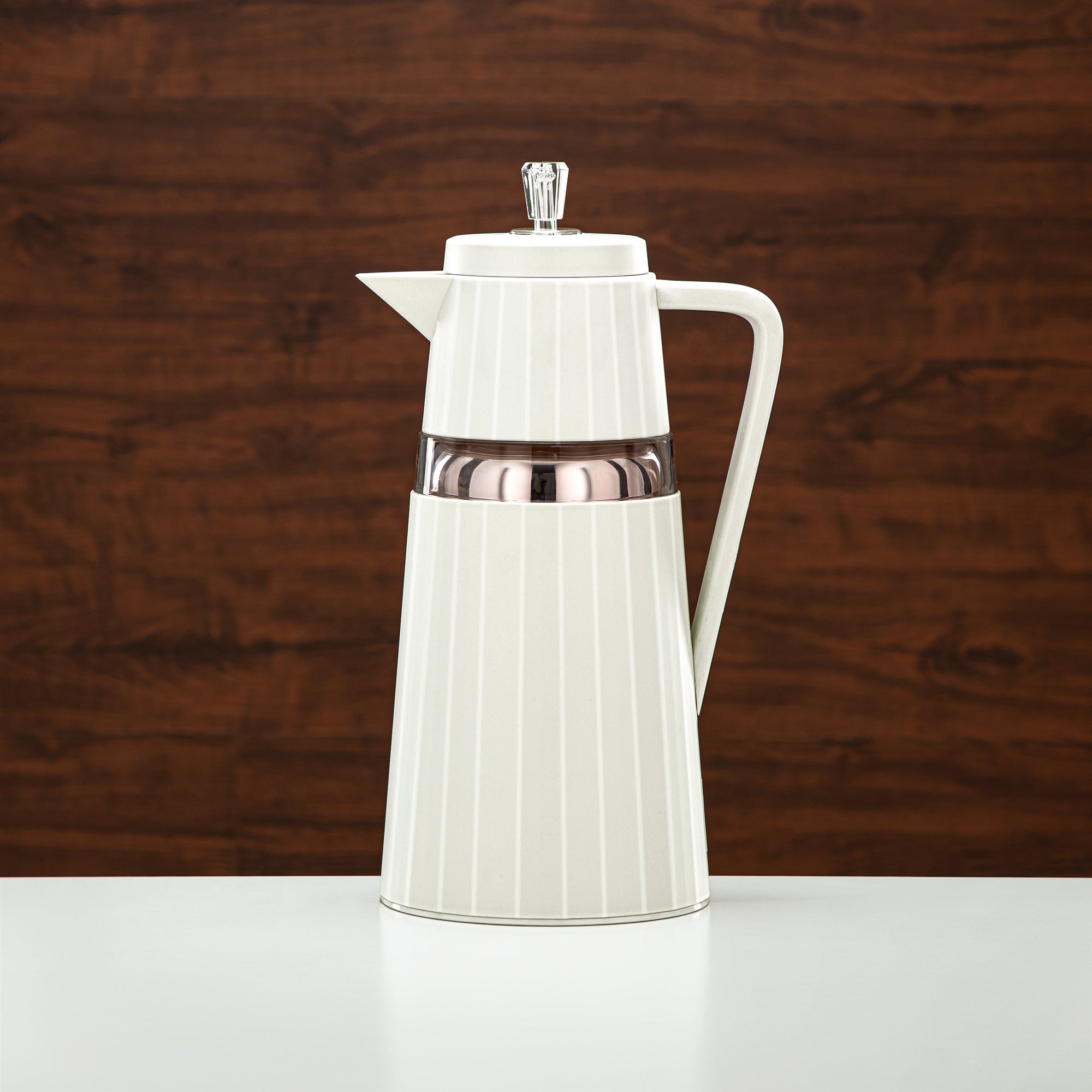 Almarjan 2 Pieces Vacuum Flask Set Ivory & Transparent - C77-IAC