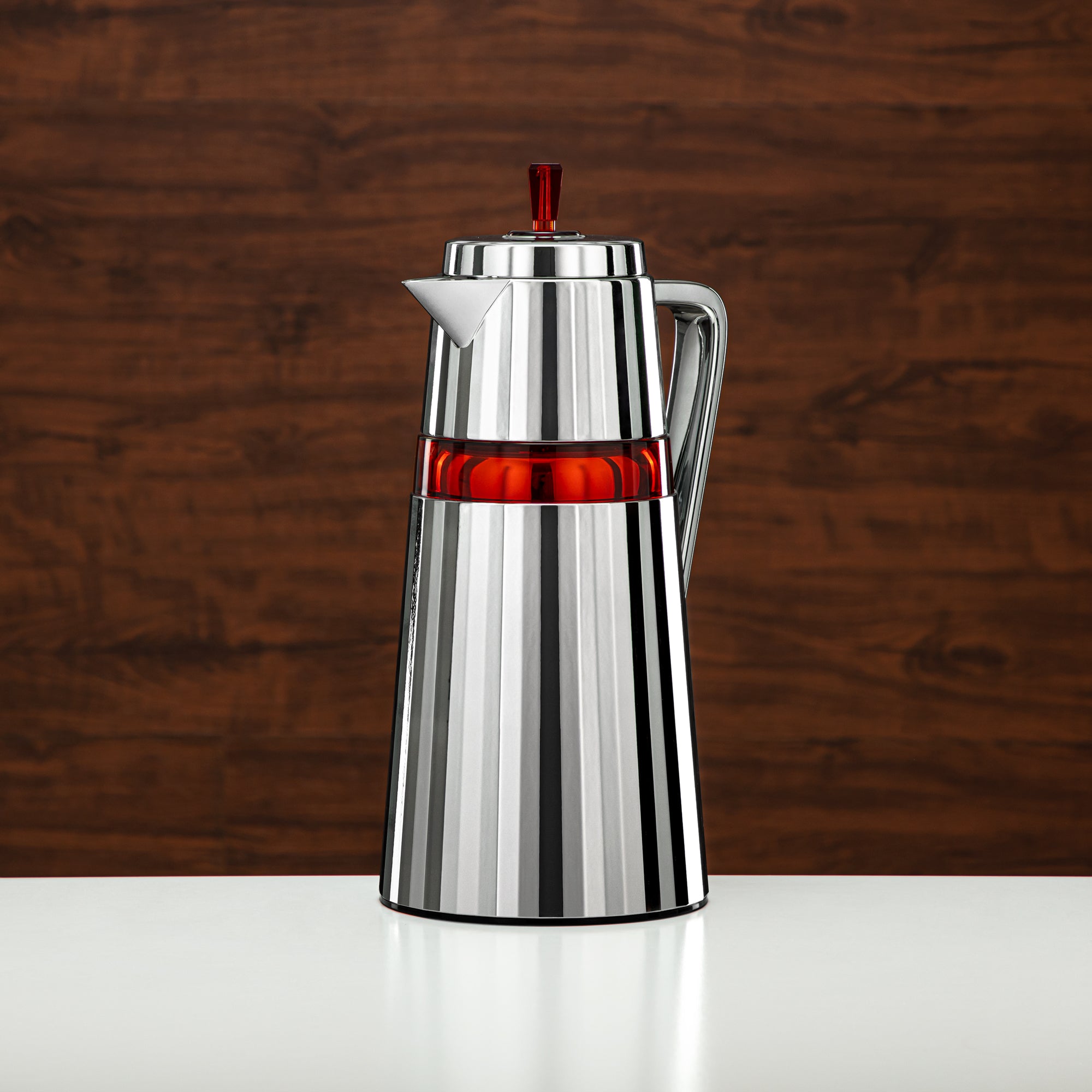 Almarjan 2 Pieces Vacuum Flask Set Silver & Red - C77-SCAM