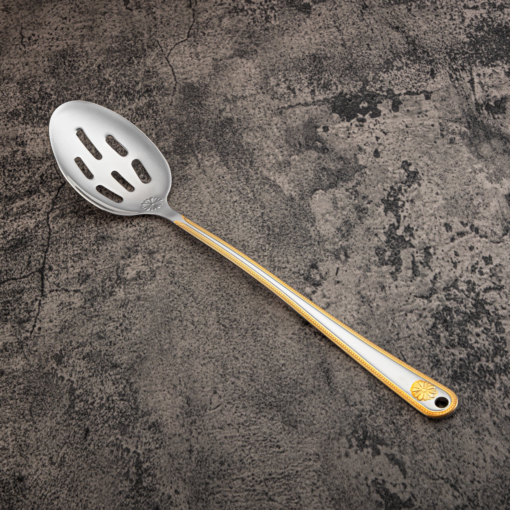 ملعقة مشقوقة المرجان، ستانلس ستيل، فضي وذهبي (CUT0010416) أدوات مائدة أنيقة