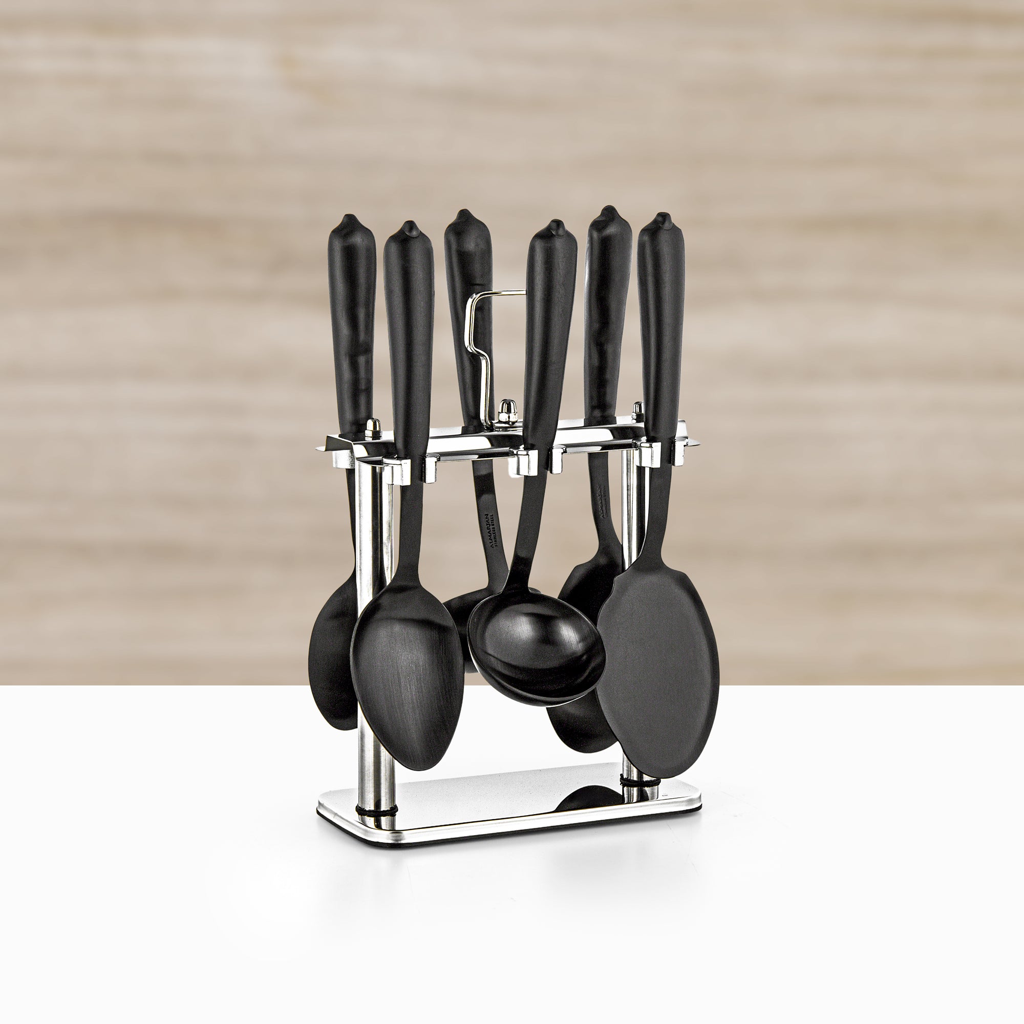 Almarjan Kitchen Tools Set 7 Pieces Matt Black