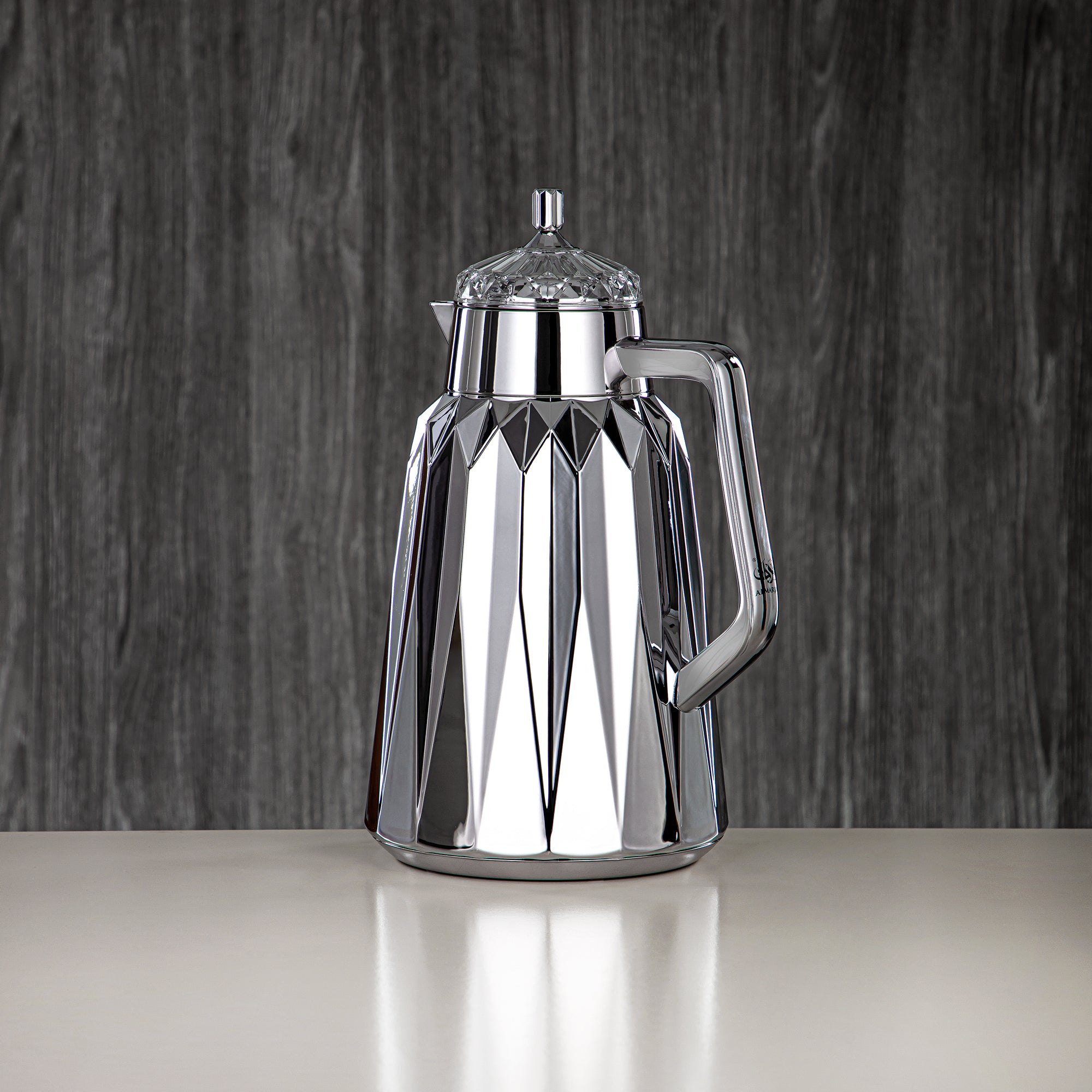 ألمرجان طقم ترامس - 1 لتر + 1 لتر، ABS، فضي، تشطيب مرآة | FG209AB-100 ALLC