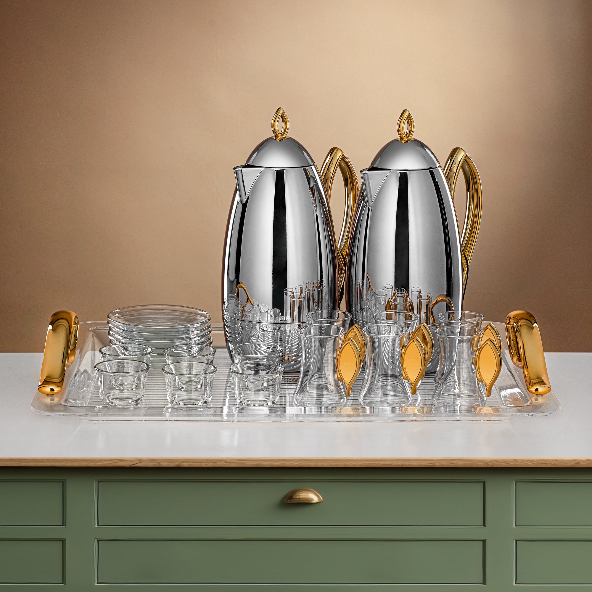 طقم ترامس المرجان 21 قطعة فضي وذهبي (FG212-21 C/G)