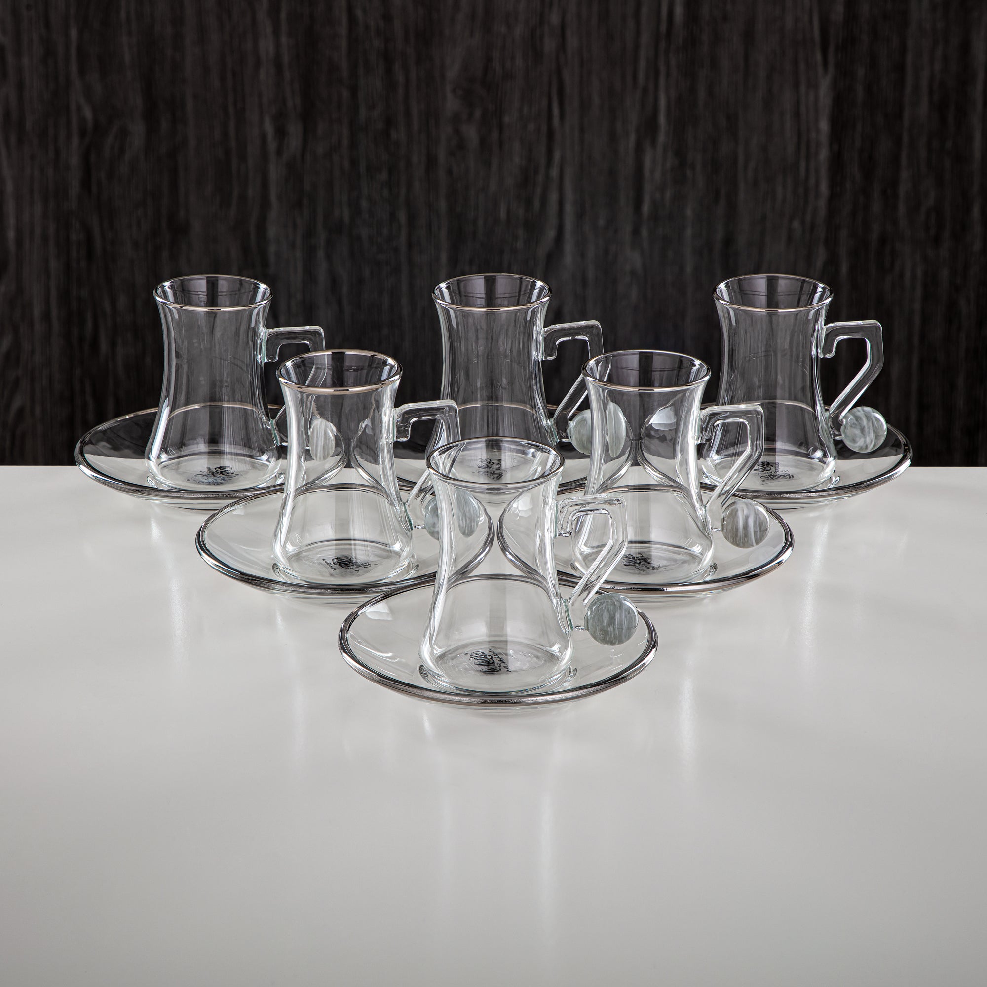Almarjan 18 Pieces Borosilicate Glass Tea Set - FB803-18 PIV/C