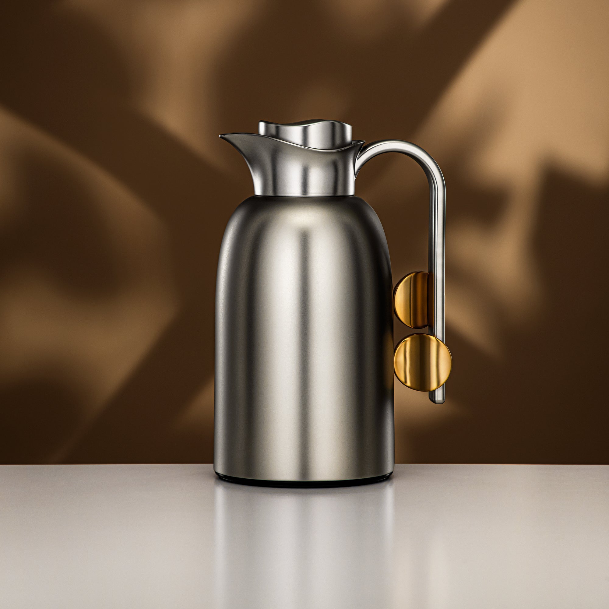 طقم ترامس المرجان 0.7 لتر + 1 لتر مطفي نيكل و مطفي ذهبي