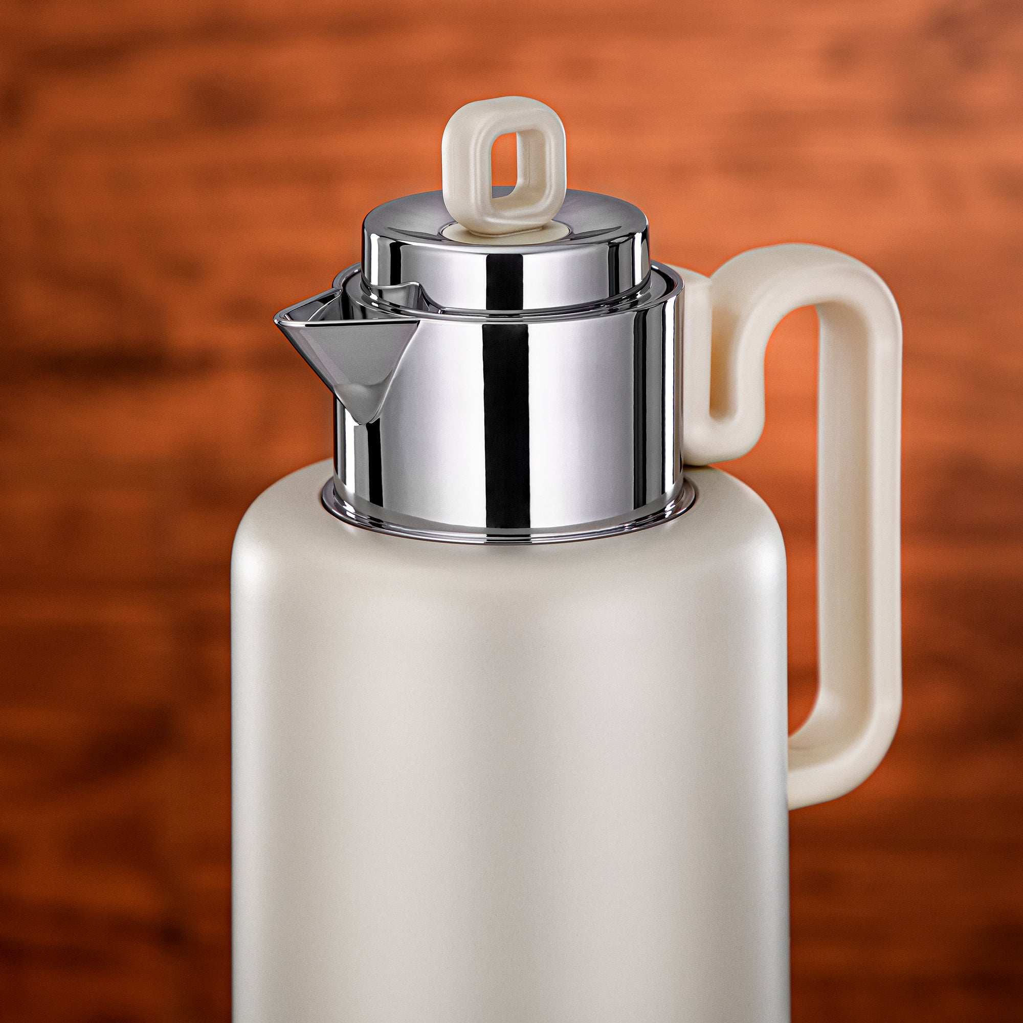 Almarjan Vacuum flask Set 0.5 liter + 1 liter matt pearl white & silver (FG815-050/100 MPW/MC)