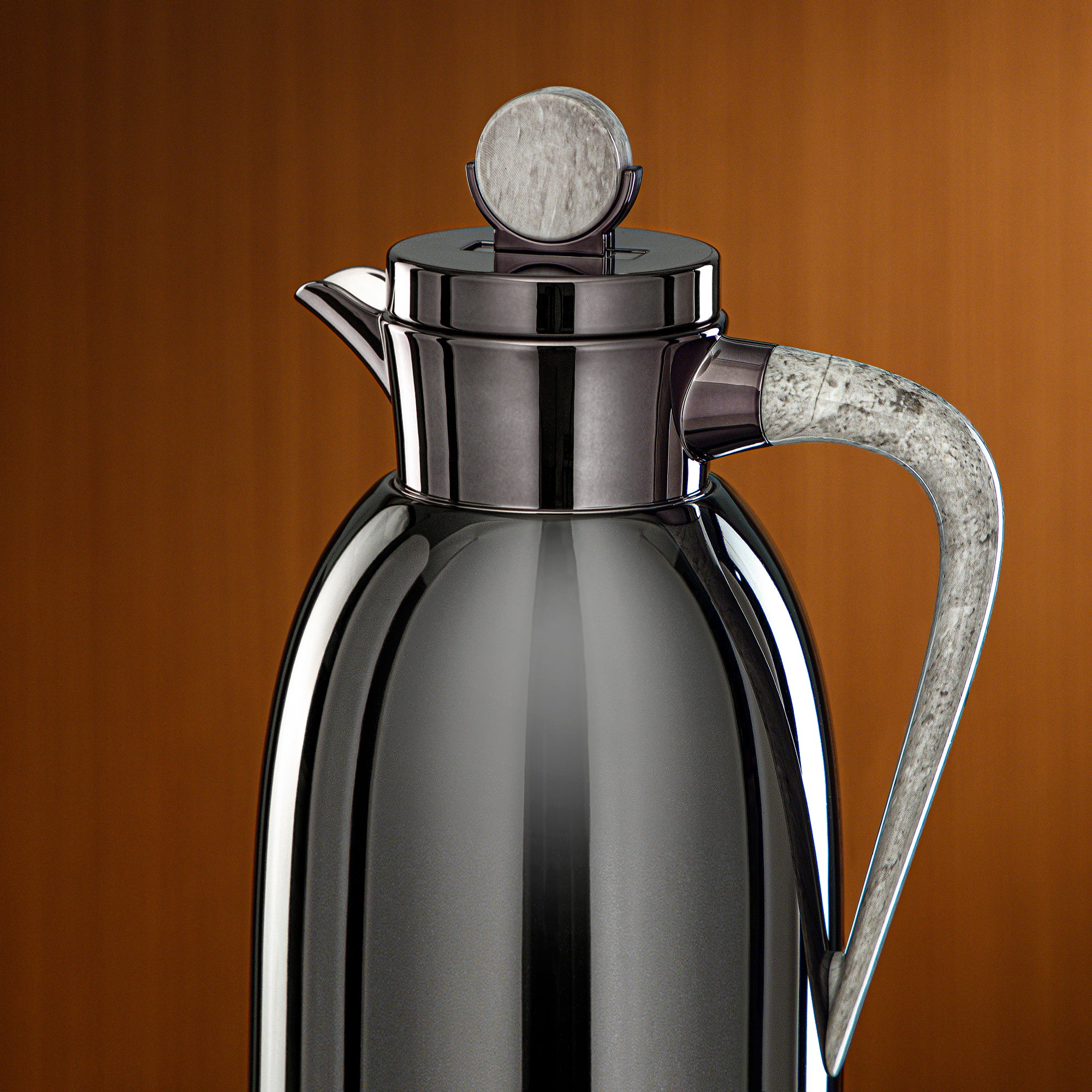 طقم ترامس المرجان قطعتان باللون الأسود الفحمي والرخام