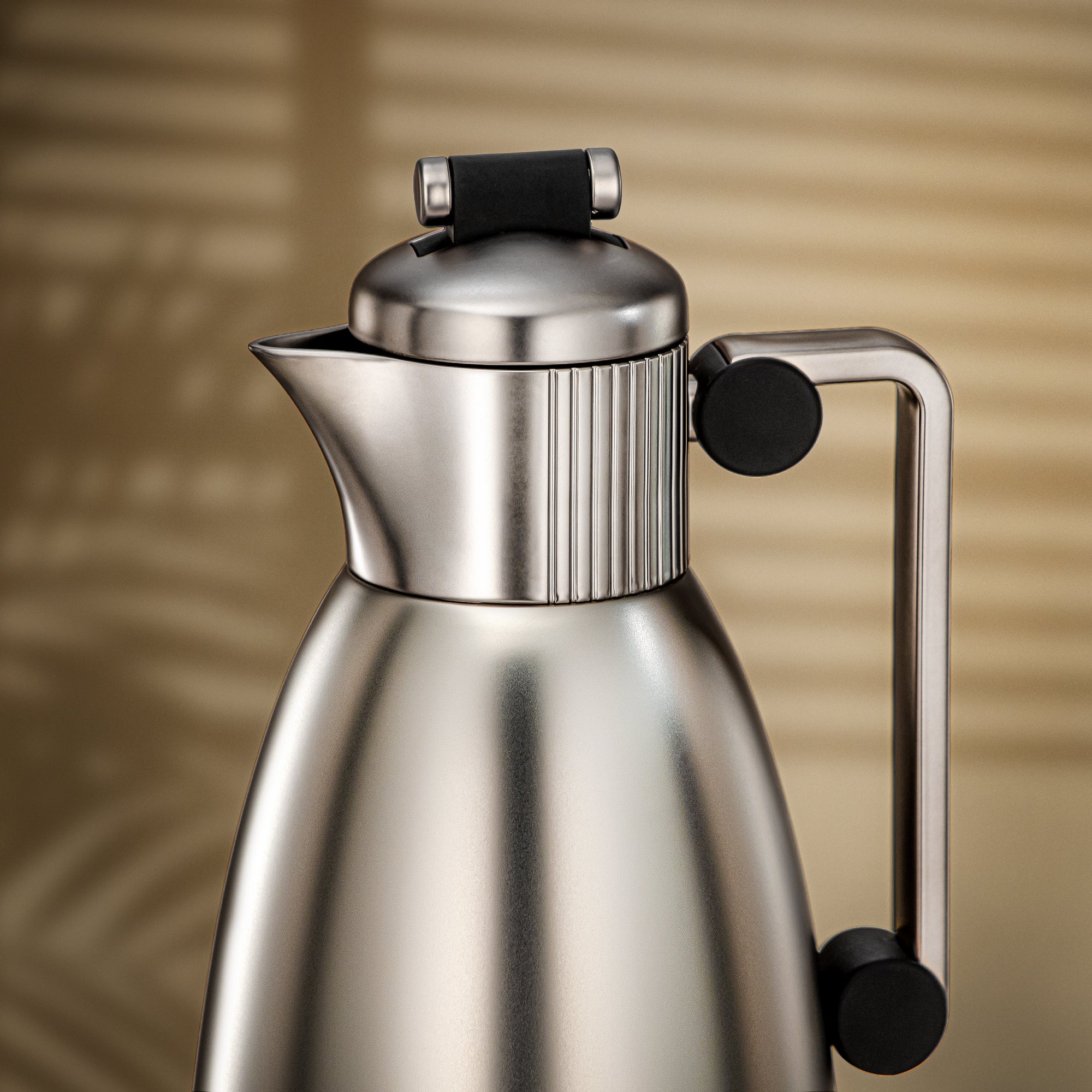 Almarjan Vacuum Flask Set 0.7L & 1L Matt Nickel & Matt Black