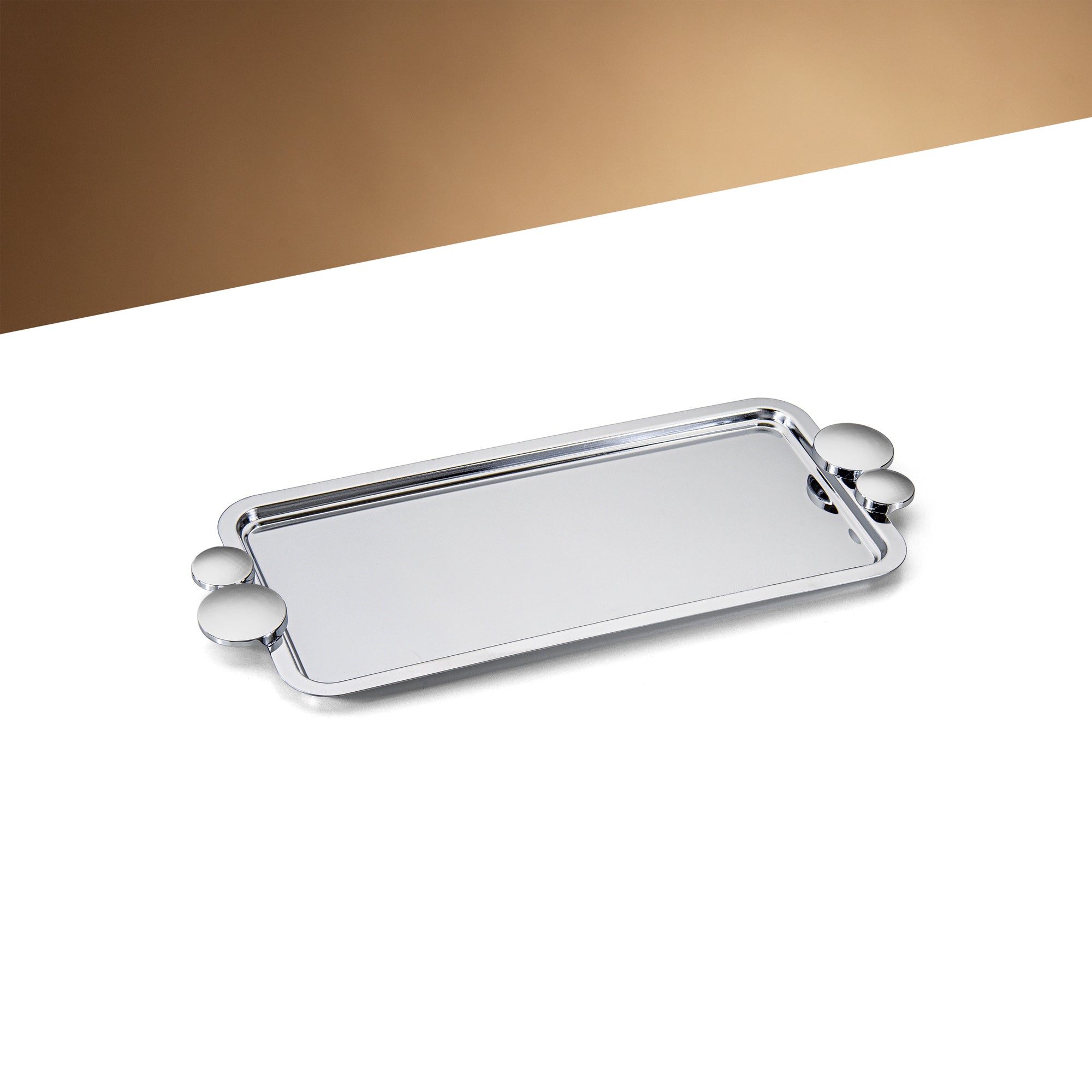 Almarjan 35 CM Serving Tray Shiny Silver - HT2506016