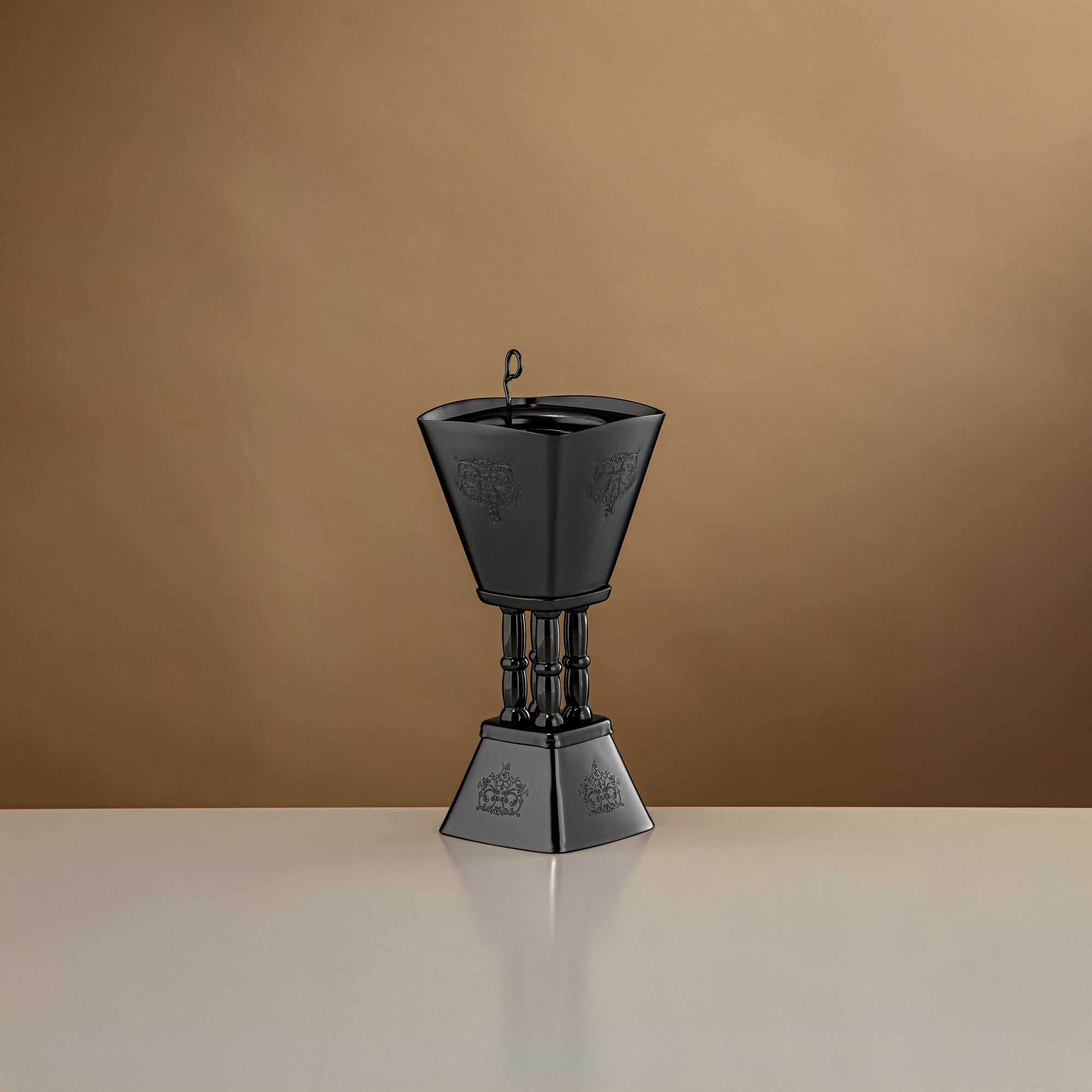 المرجان مبخرة بخور 18 سم أسود غير لامع - HT2506082