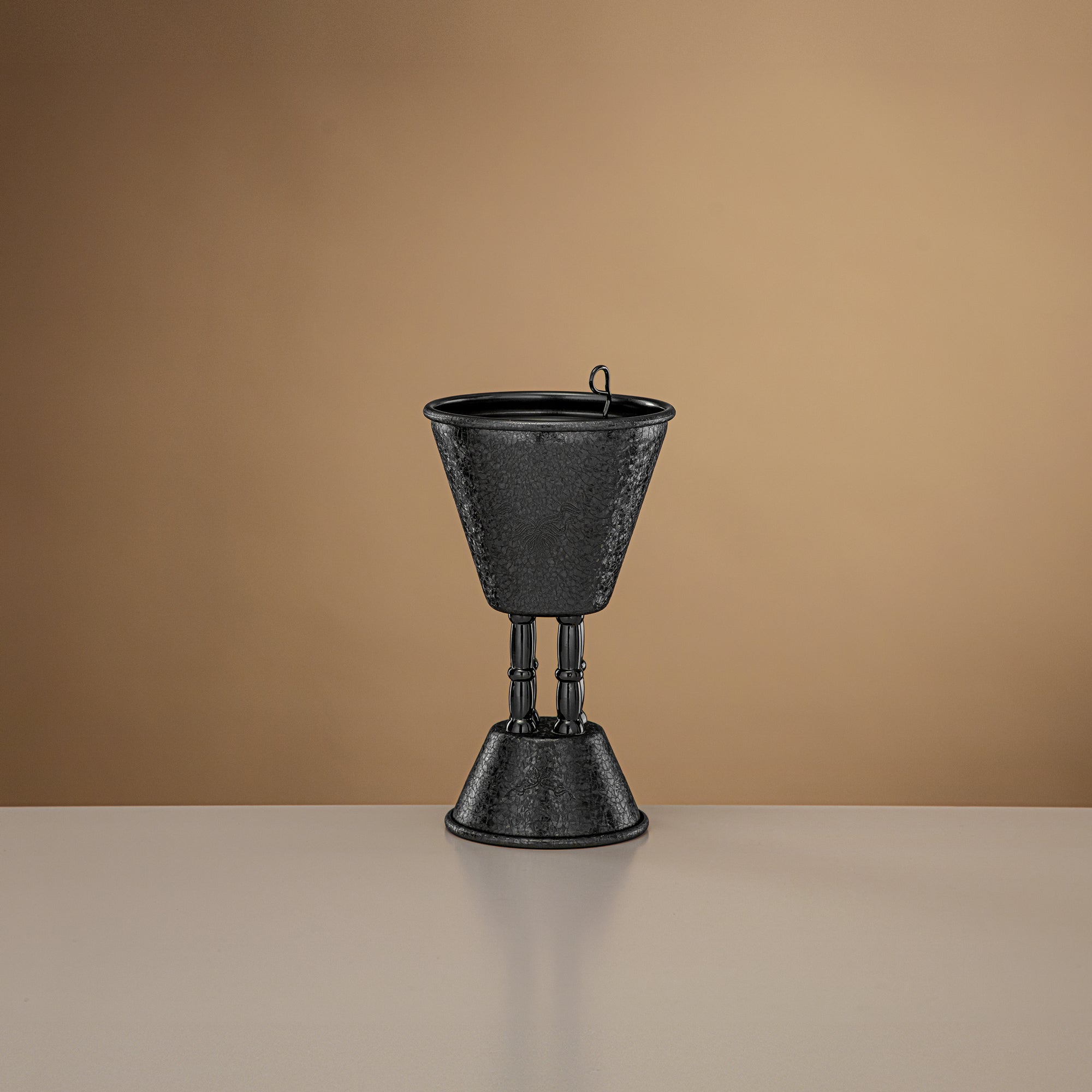 Almarjan Incense Burner Black Crackle 18cm