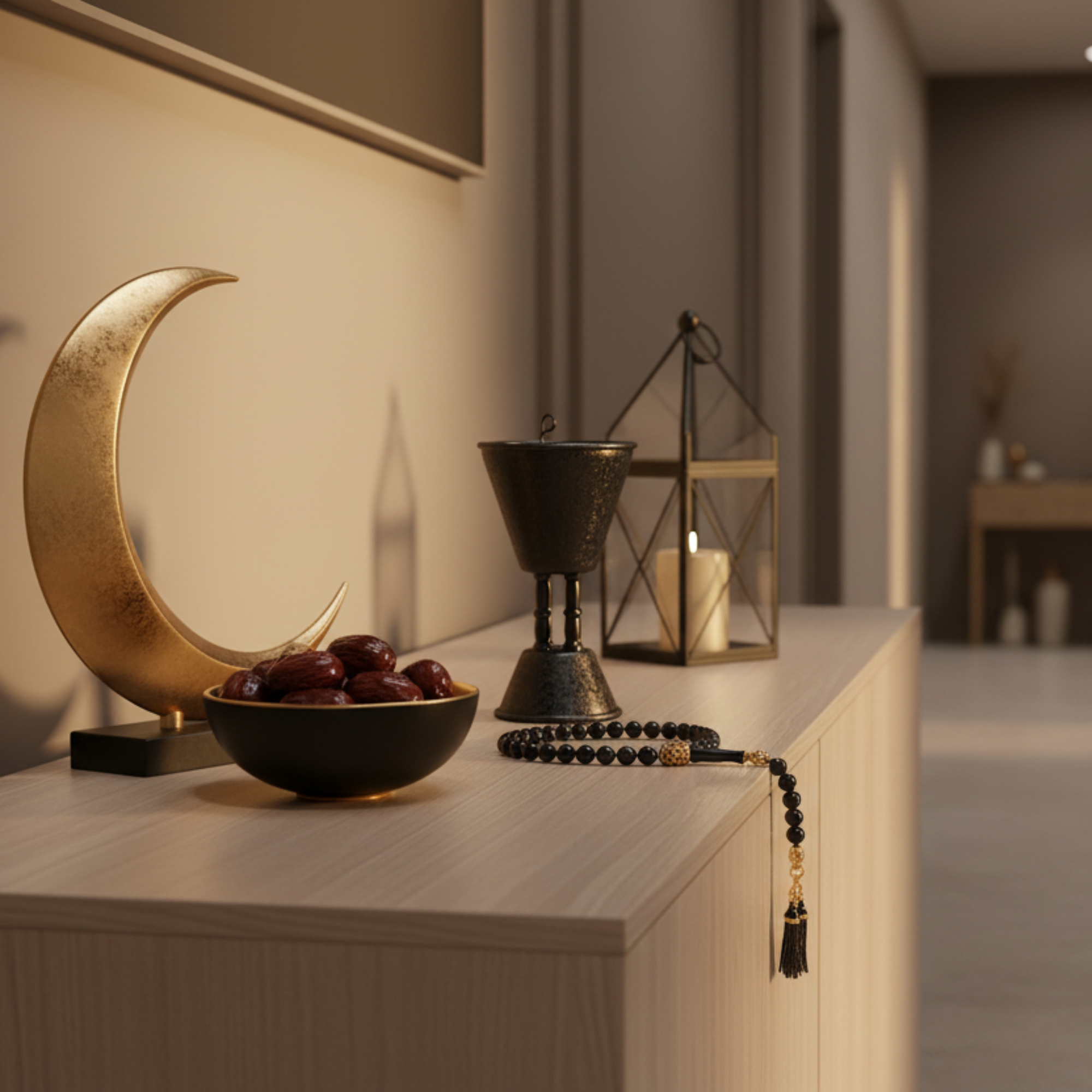 Almarjan Incense Burner Black Crackle 18cm