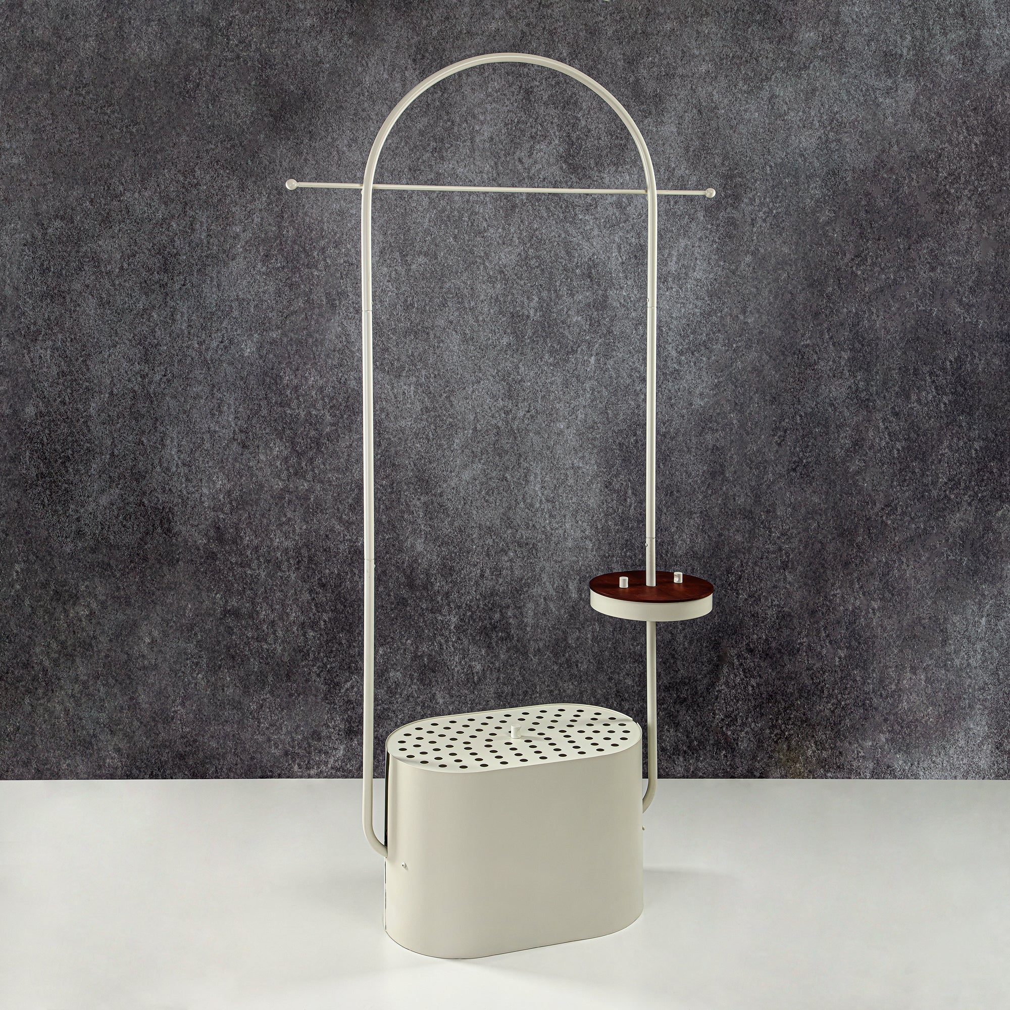 حامل ملابس المرجان مع مبخرة باللون البيج 182 سم (KMT0481-Beige) - ملحقات منزلية أنيقة