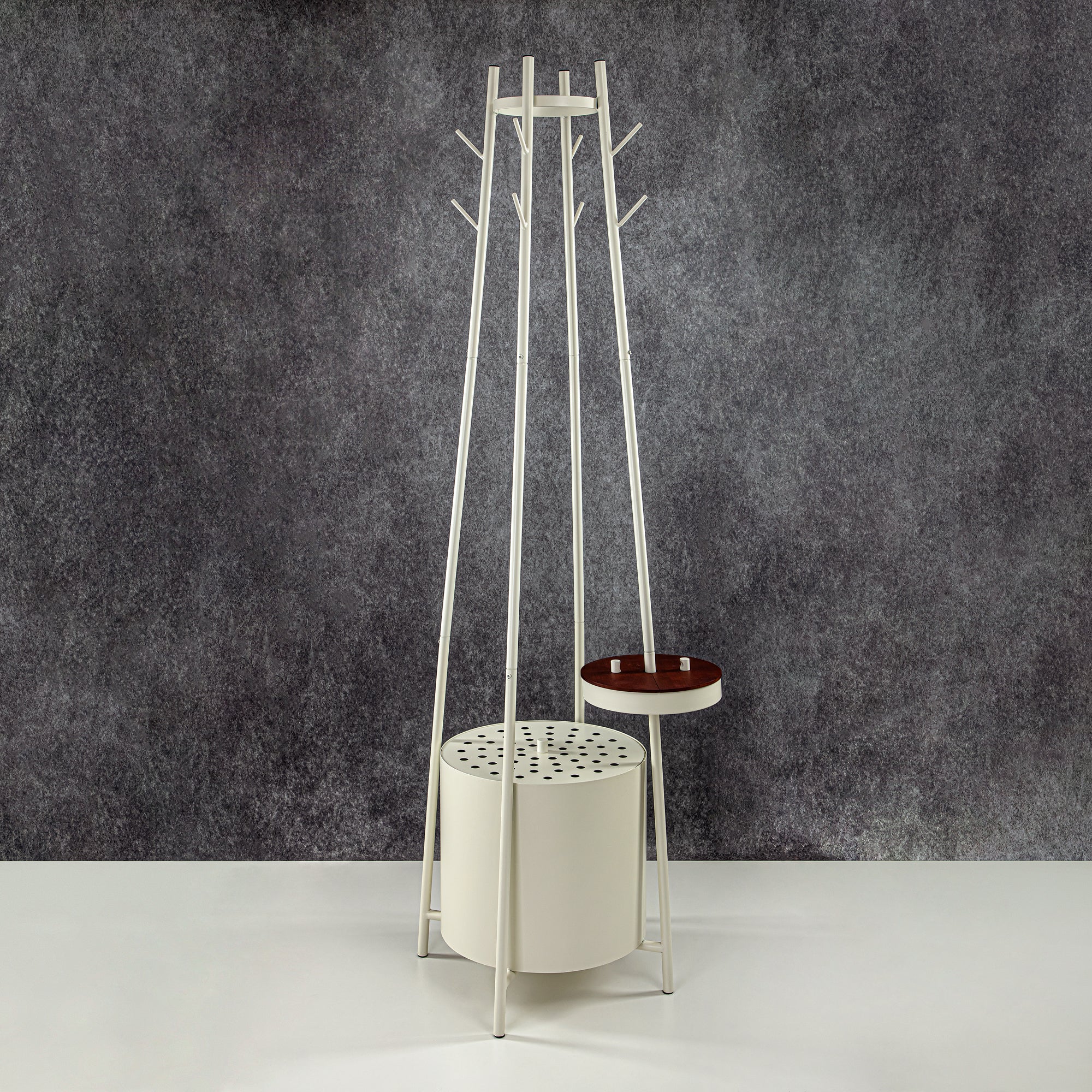 حامل ملابس المرجان مع مبخرة باللون البيج 184 سم (KMT0482-Beige) - ملحقات منزلية أنيقة