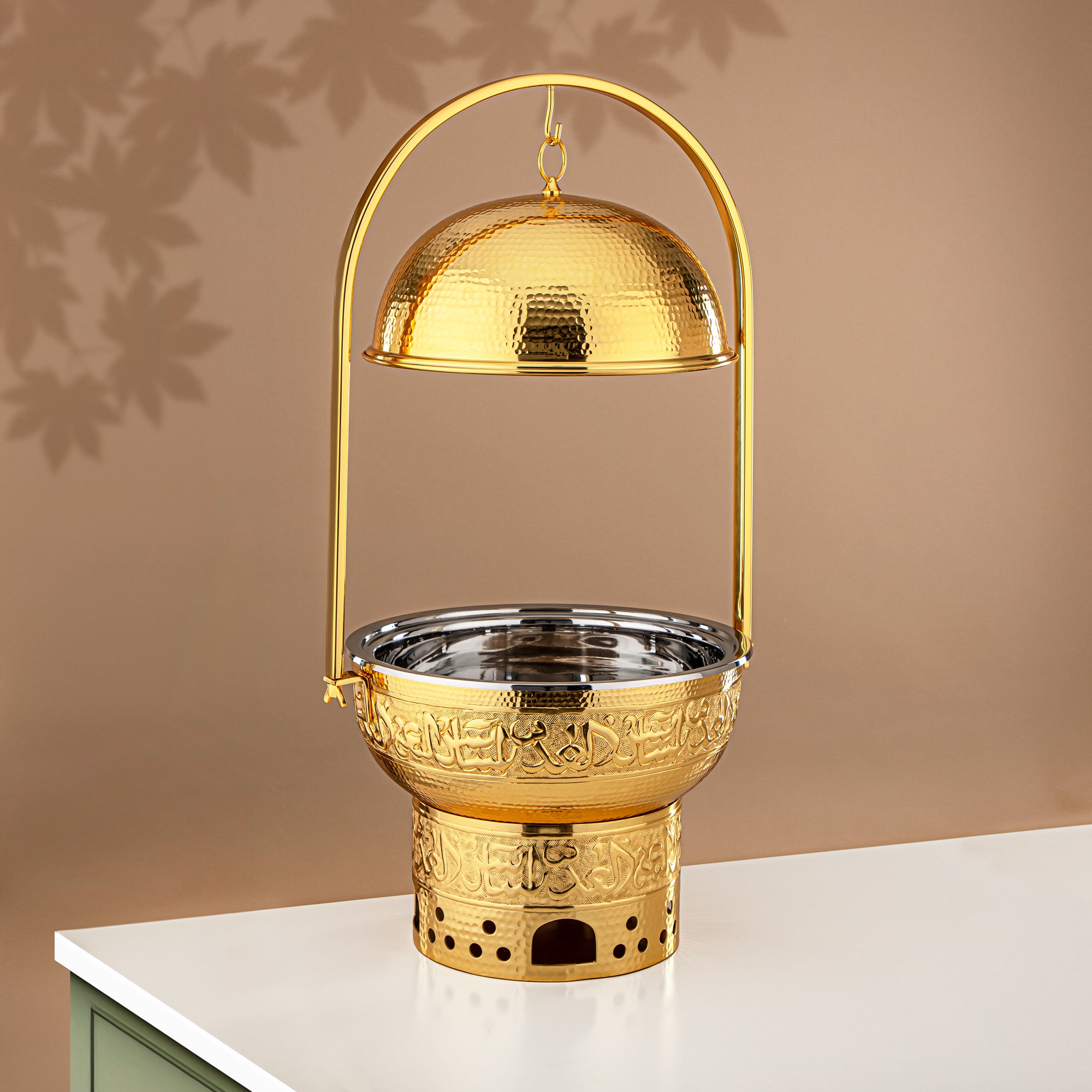 طبق شافينغ ألمرجان ستانلس ستيل 7 لتر ذهبى (MD-3040) - أدوات تقديم أنيقة