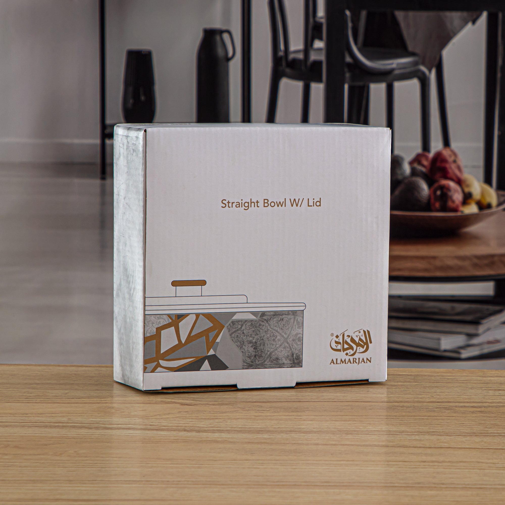 وعاء بورسلين من تشكيلة فنون بغطاء 18 سم - 1235