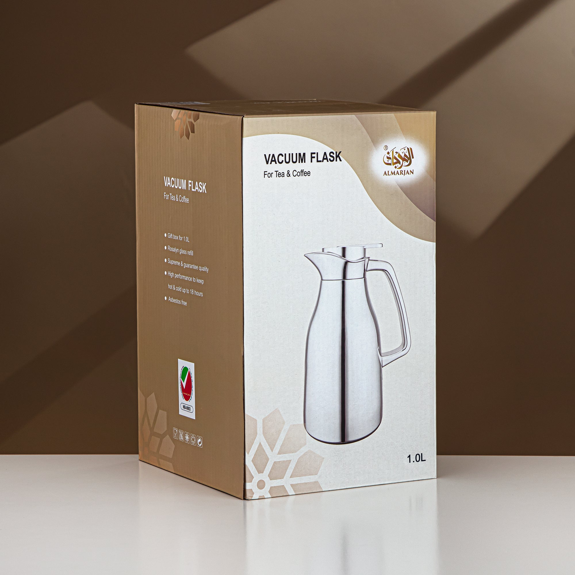 ترمس المرجان سعة 1 لتر باللون الفضي - RGC-1000C