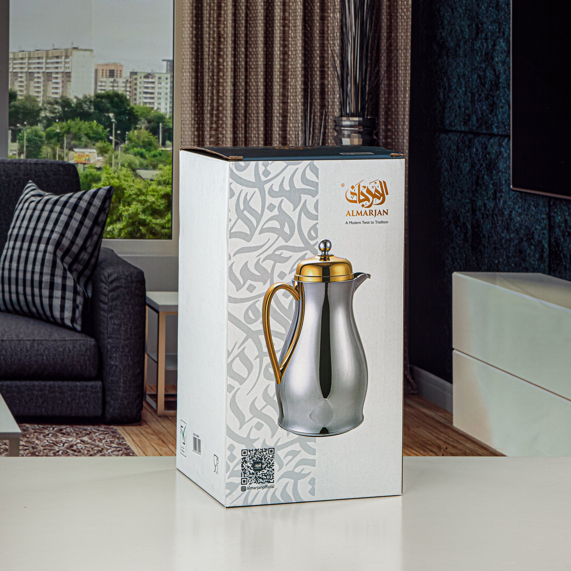 Almarjan Vacuum Flask Metal Body with Glass Liner 0.5L Silver (RPA-050-S) – Everyday Elegance Collection
