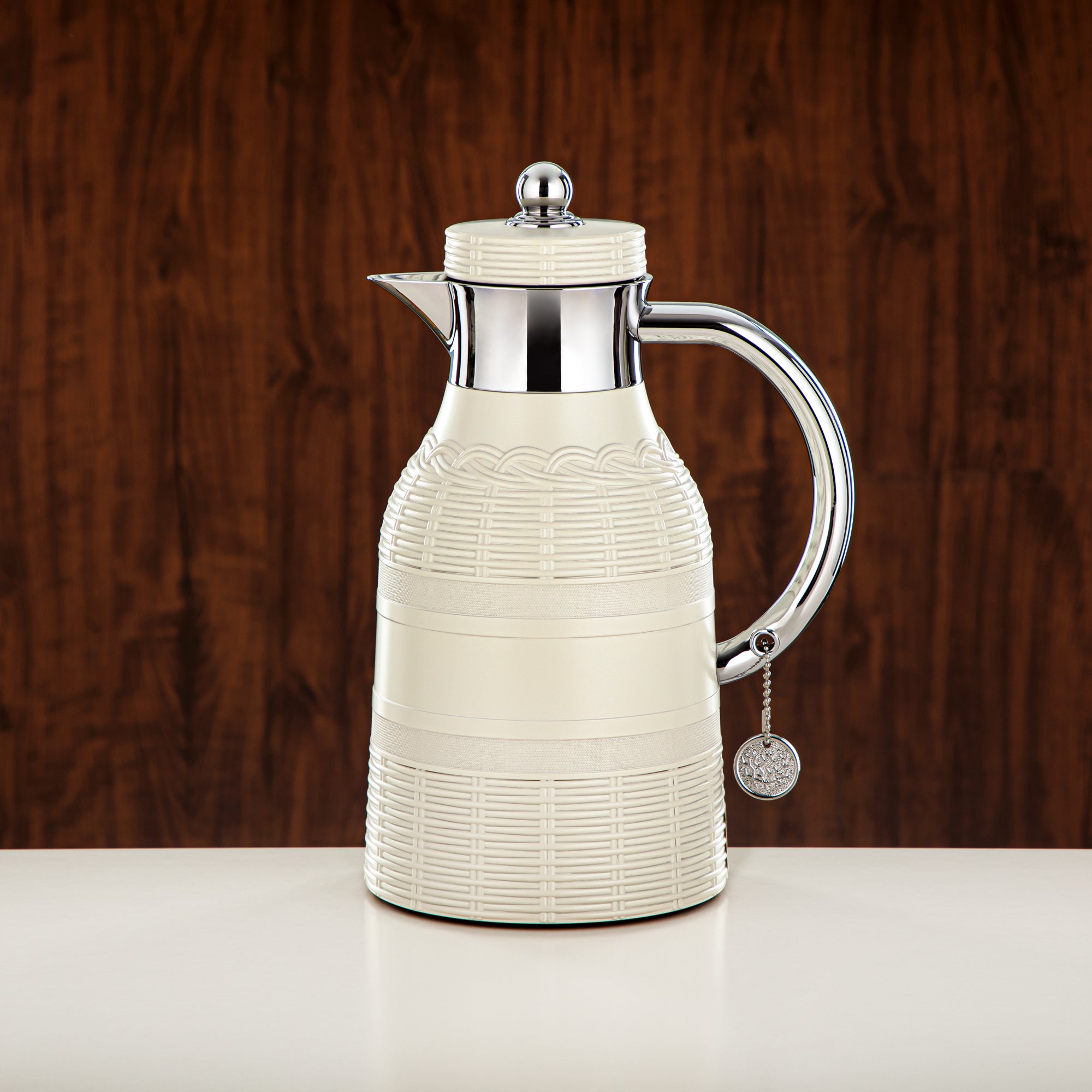 طقم ترامس المرجان مكون من قطعتين عاجي وفضي - RYP-0700/1000 Q330YZC