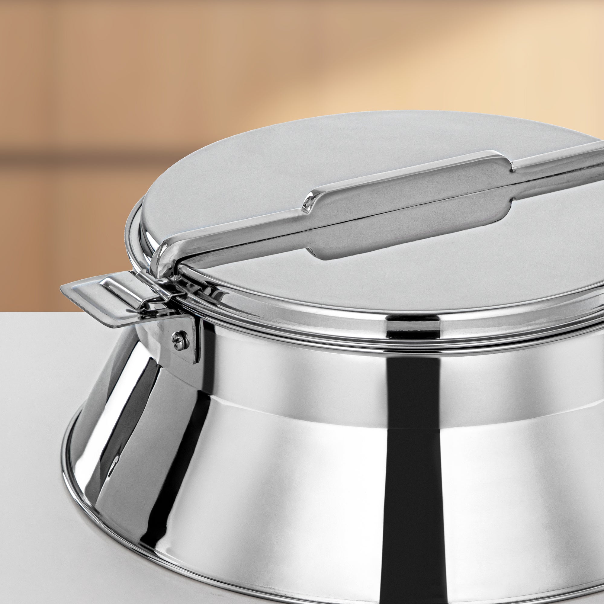 Almarjan Hot Pot Stainless Steel, 30CM (4000ML), Silver (H25P8) - Dalal Collection