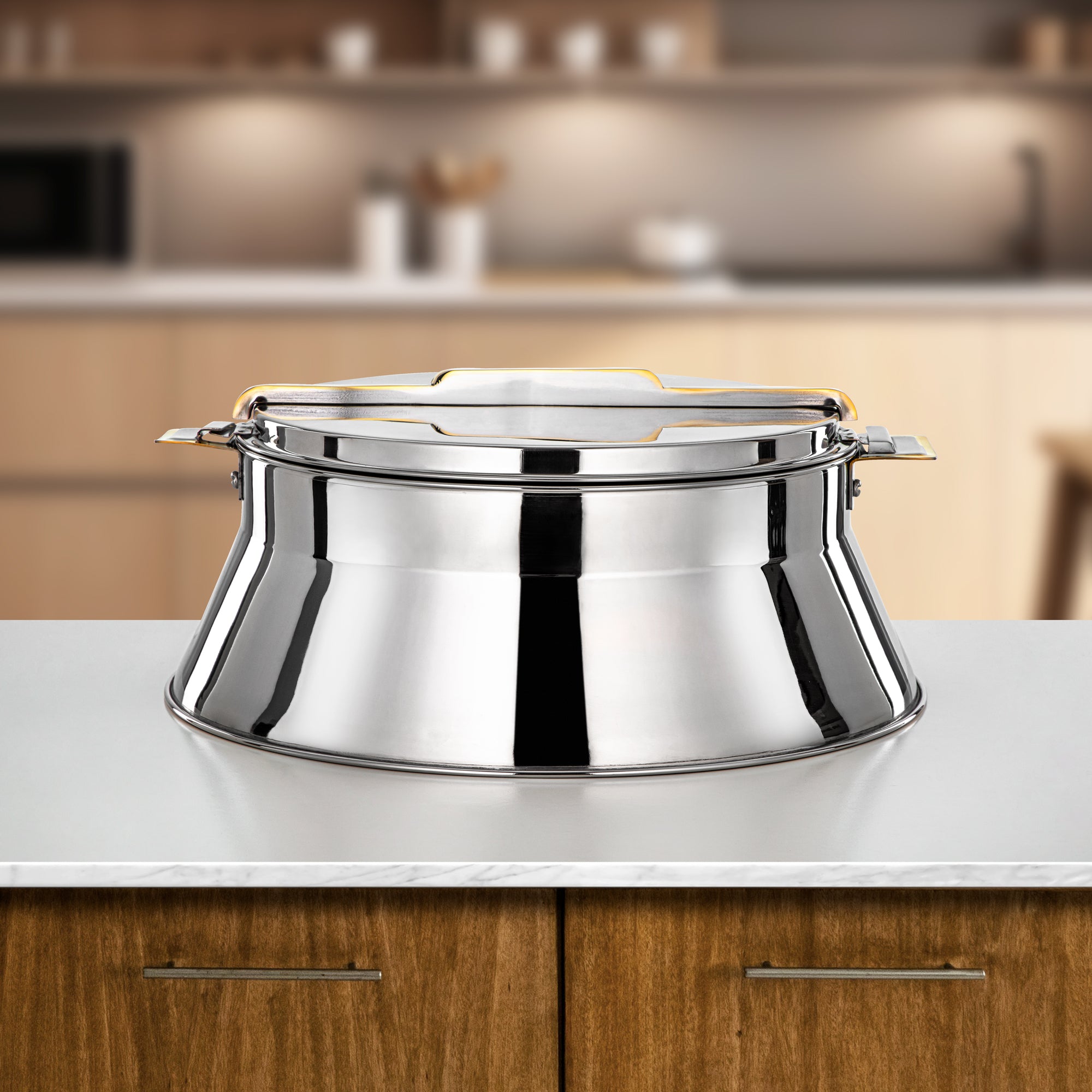 حرارات المرجان ستانلس ستيل، 35 سم (6000 مل)، فضي وذهبي (H25PG8) - مجموعة دلال