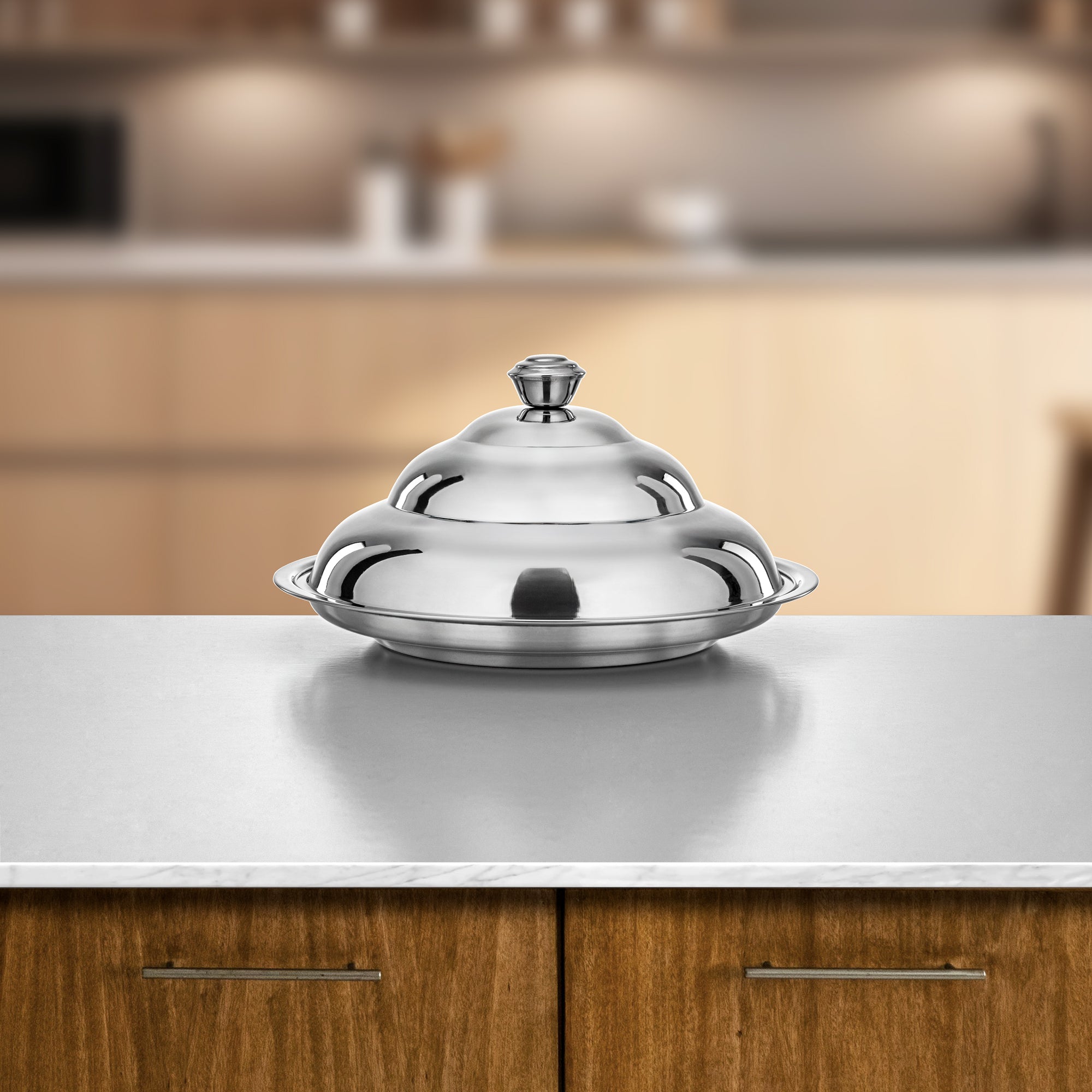 صينية المرجان كوزي ستانلس ستيل فضي 40 سم (STS0293616)