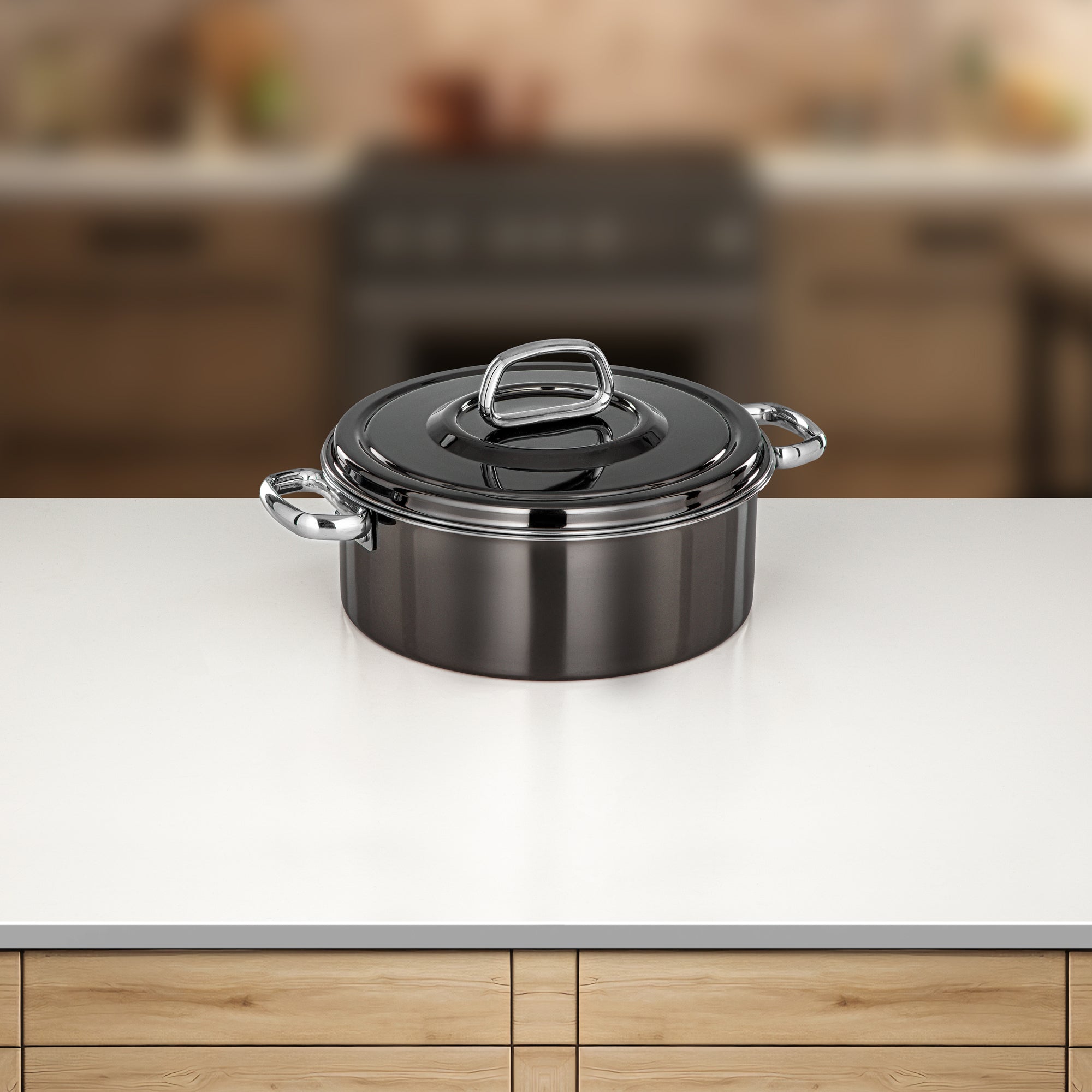 Almarjan Diana Hot Pot 25 cm Gun Black & Silver