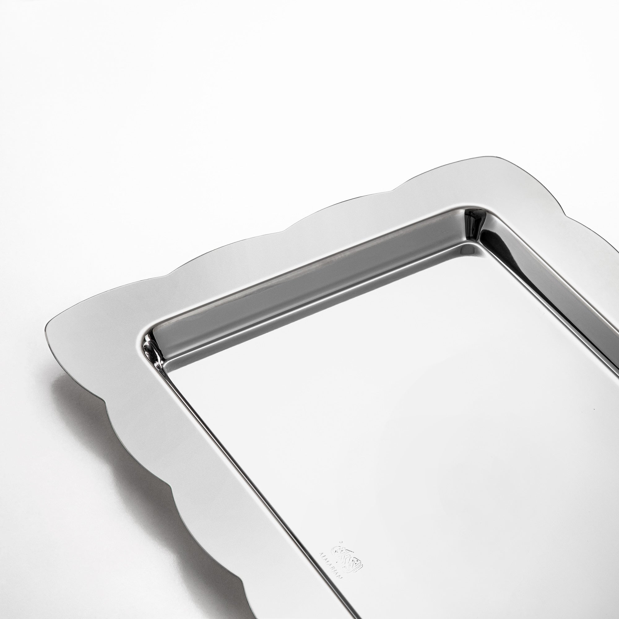 Almarjan Joni Rectangular Serving Tray 40cm Silver