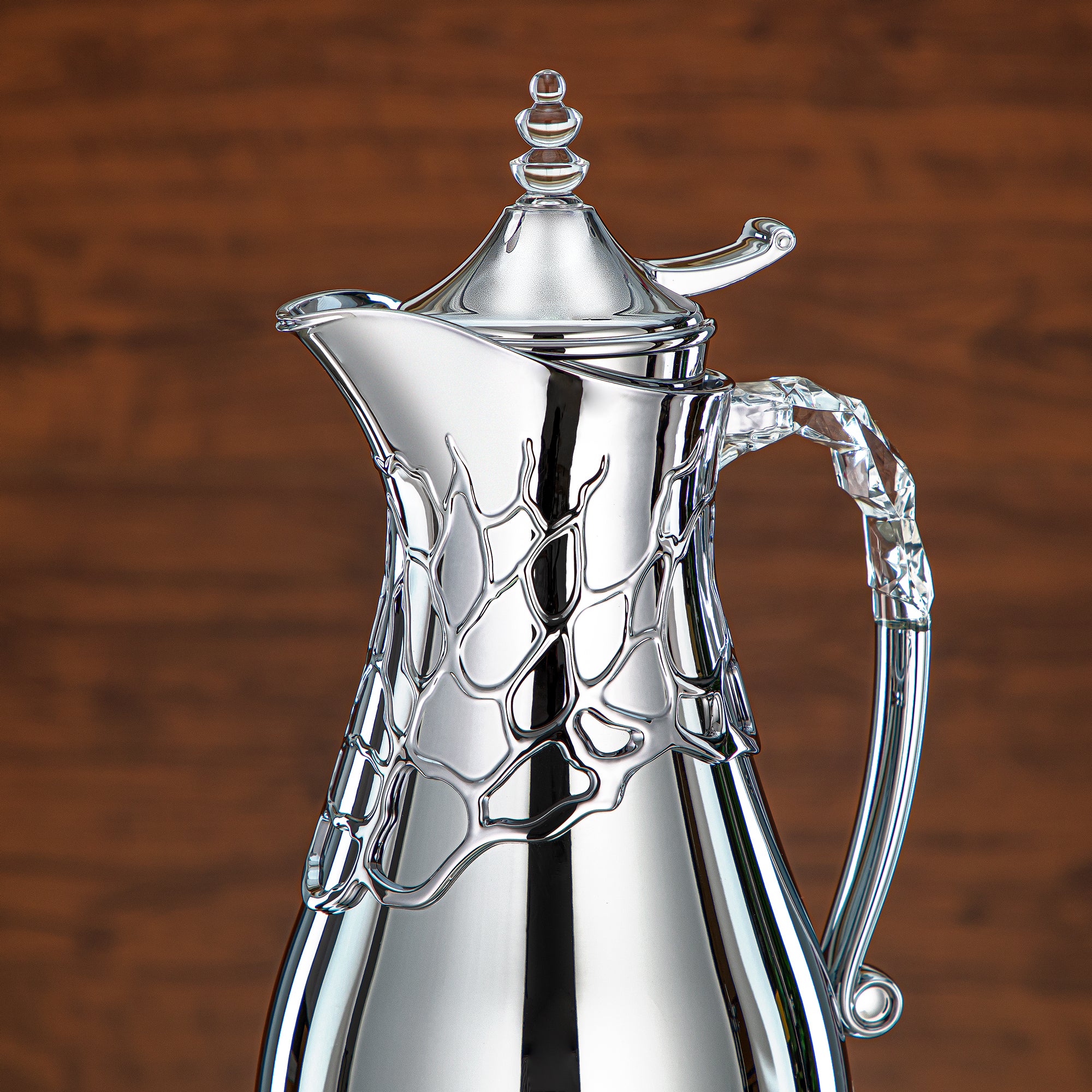 طقم ترامس المرجان بجسم معدني 0.7 لتر و1 لتر بمقبض ABS وأكريليك (VBC-0700/1000 C) – تقديم الشاي والقهوة فضي كامل