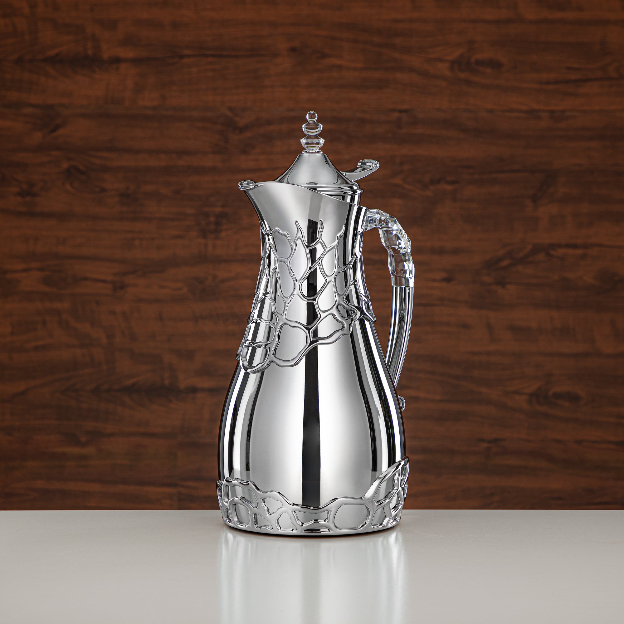 طقم ترامس المرجان بجسم معدني 0.7 لتر و1 لتر بمقبض ABS وأكريليك (VBC-0700/1000 C) – تقديم الشاي والقهوة فضي كامل