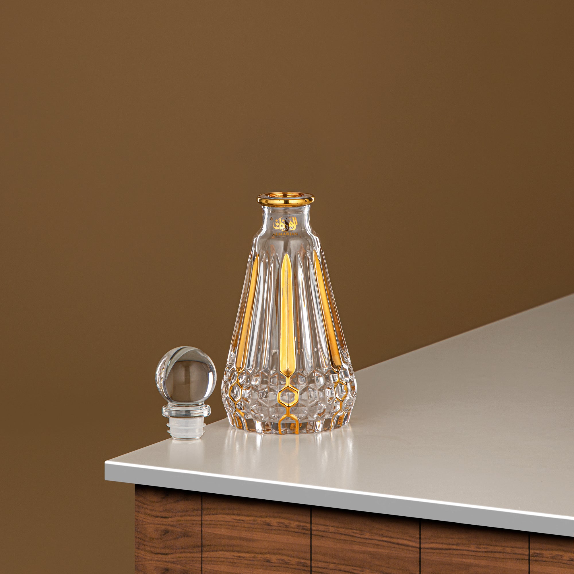 زجاجة عطر المرجان 200 مل (VR-D31-4-Golden) - زجاج بمقبض بجعة | مجموعة البجعة