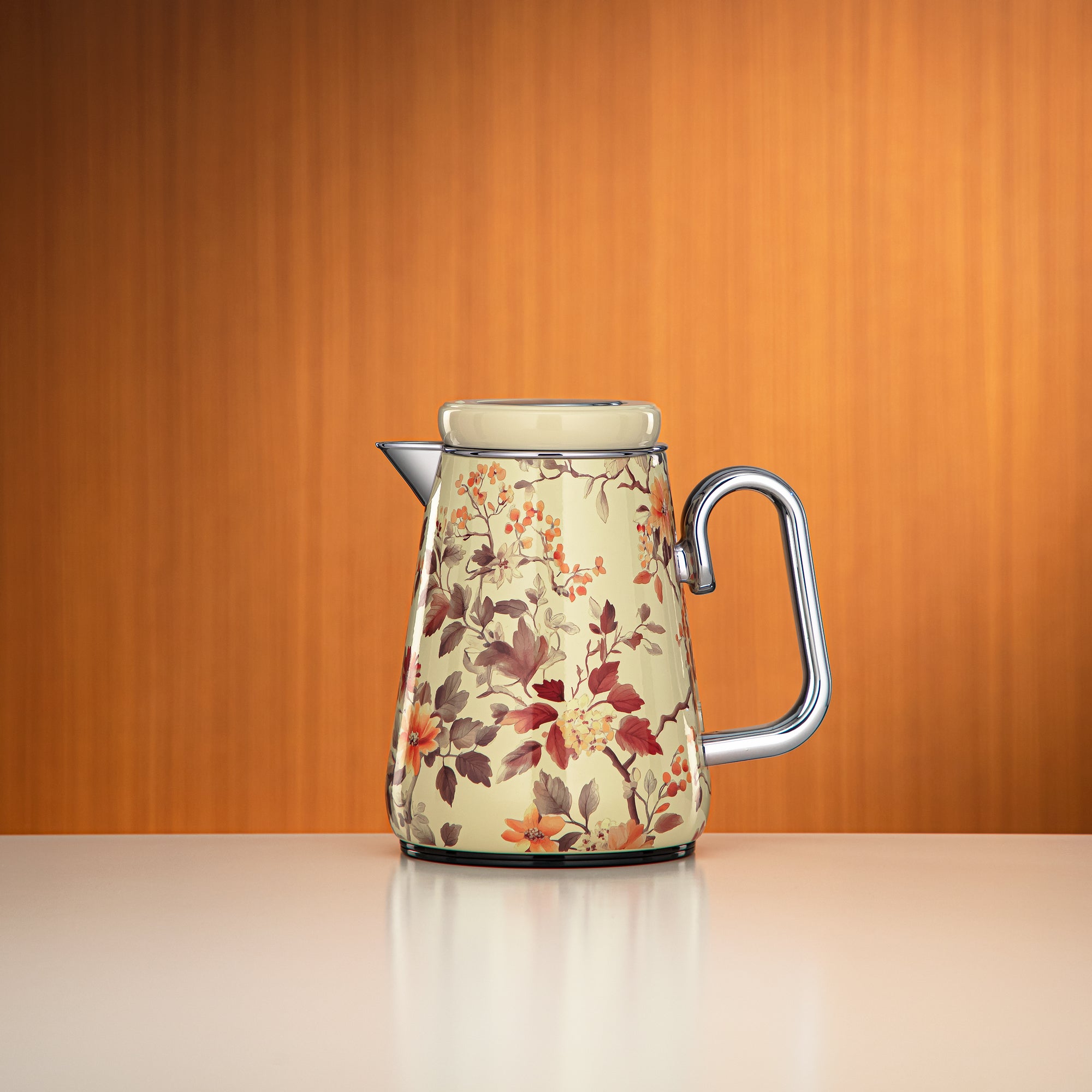 Almarjan Vacuum Flask 0.35L Floral & Silver