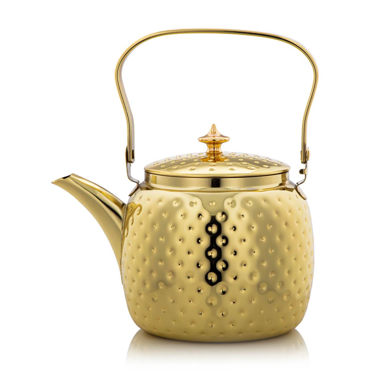 Almarjan 2 Liter Stainless Steel Hammered Tea Kettle Gold - STS0010622