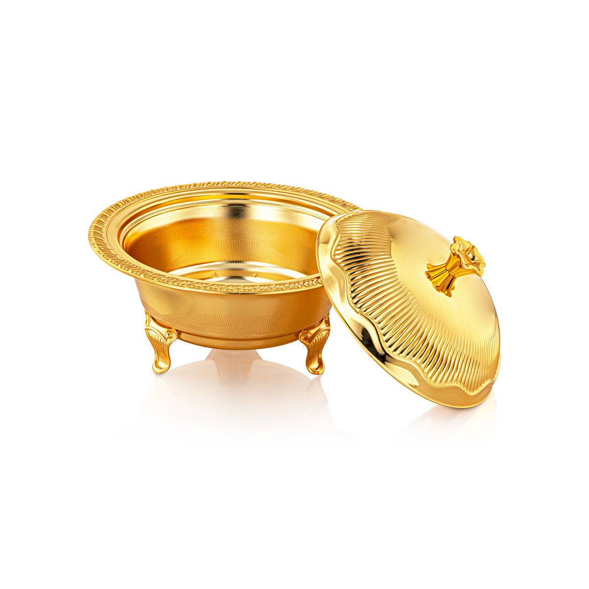 Almarjan 20 CM Date Bowl With Cover Gold - 222M-FG