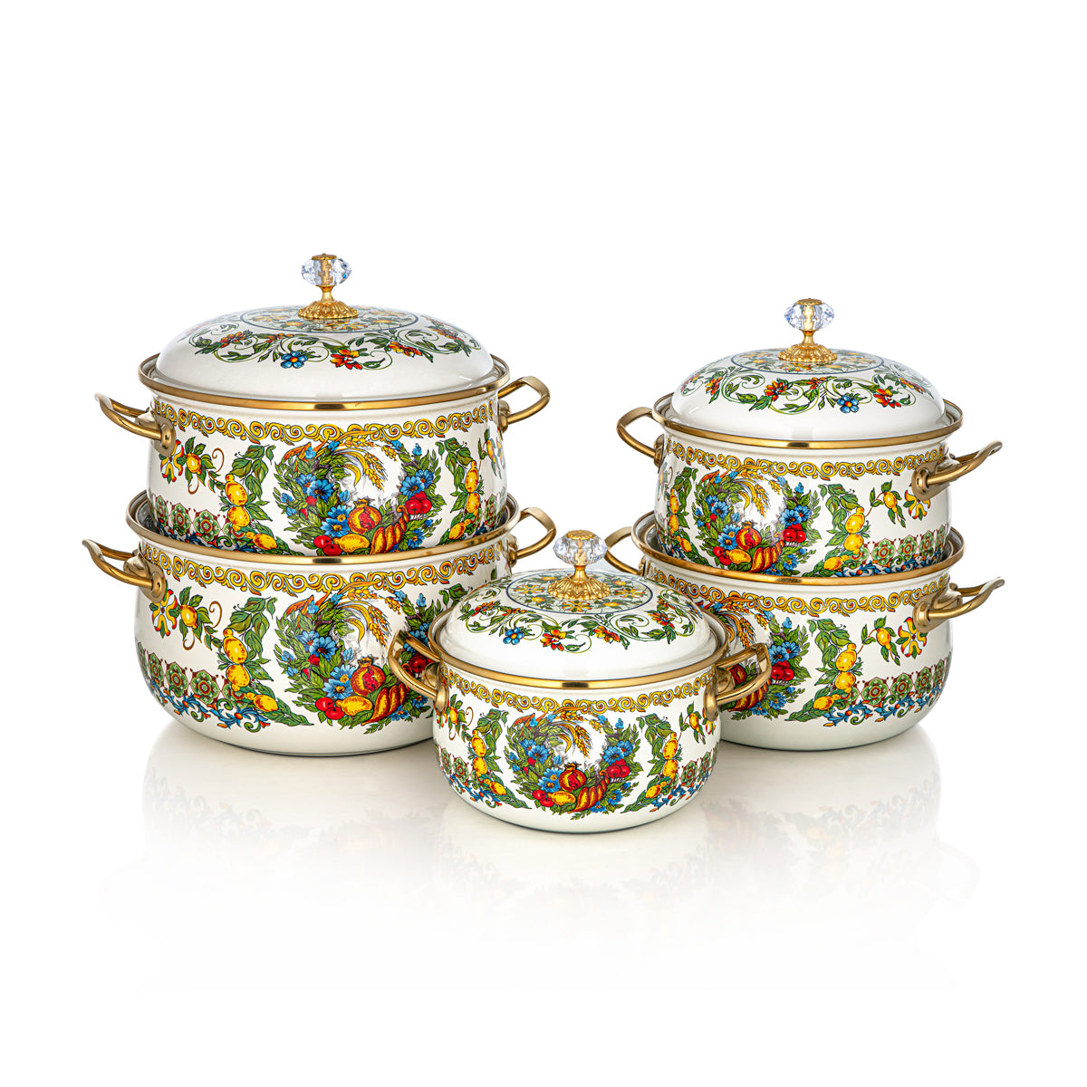 Almarjan 5 Pieces Tohfa Collection Enamel Cookware Set - 287421133