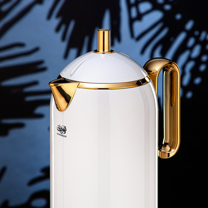 Almarjan 0.3 Liter Vacuum Flask White & Gold - CHA-030WHG