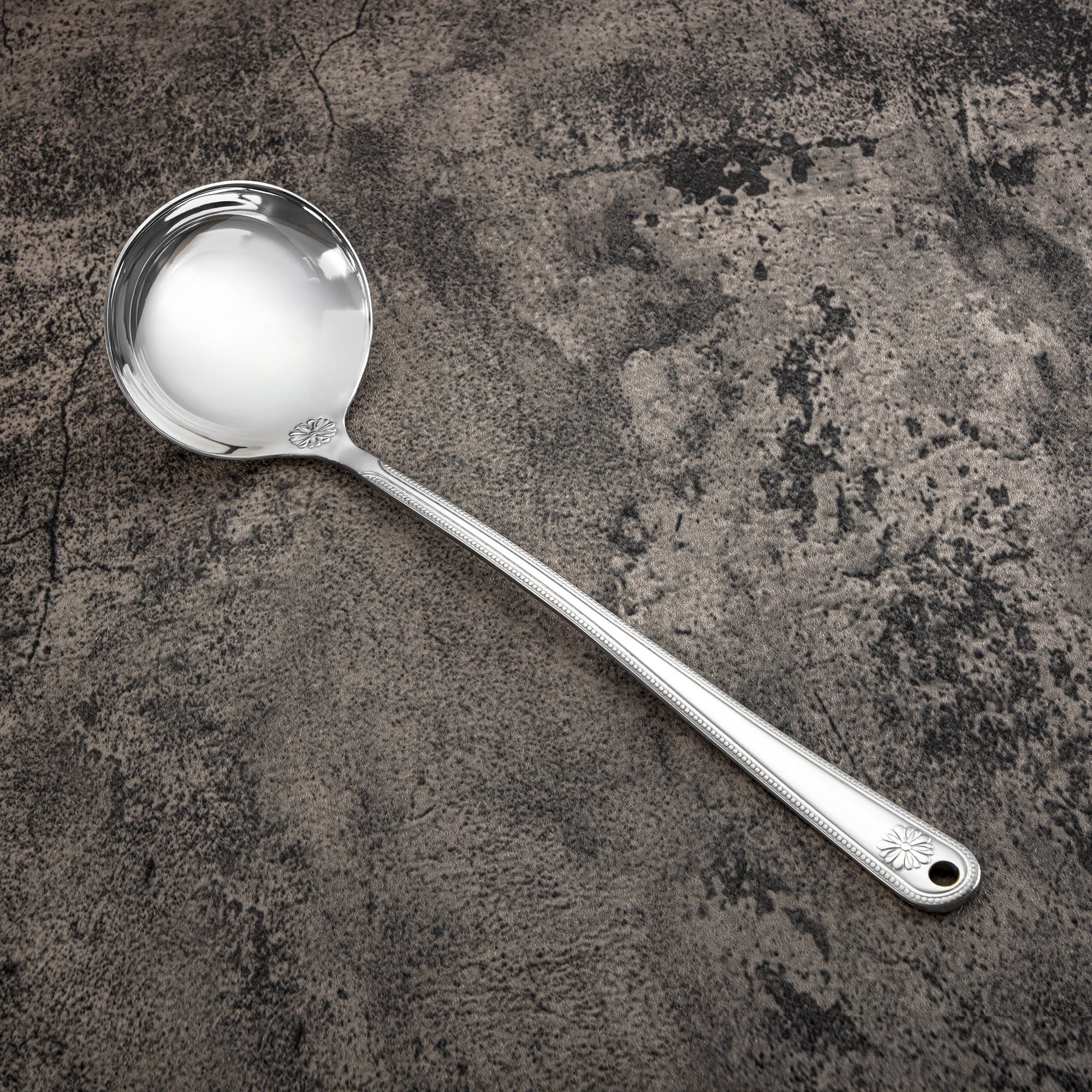 Almarjan Soup Ladle, Stainless Steel, Silver (CUT0010410) Elegant Flatware