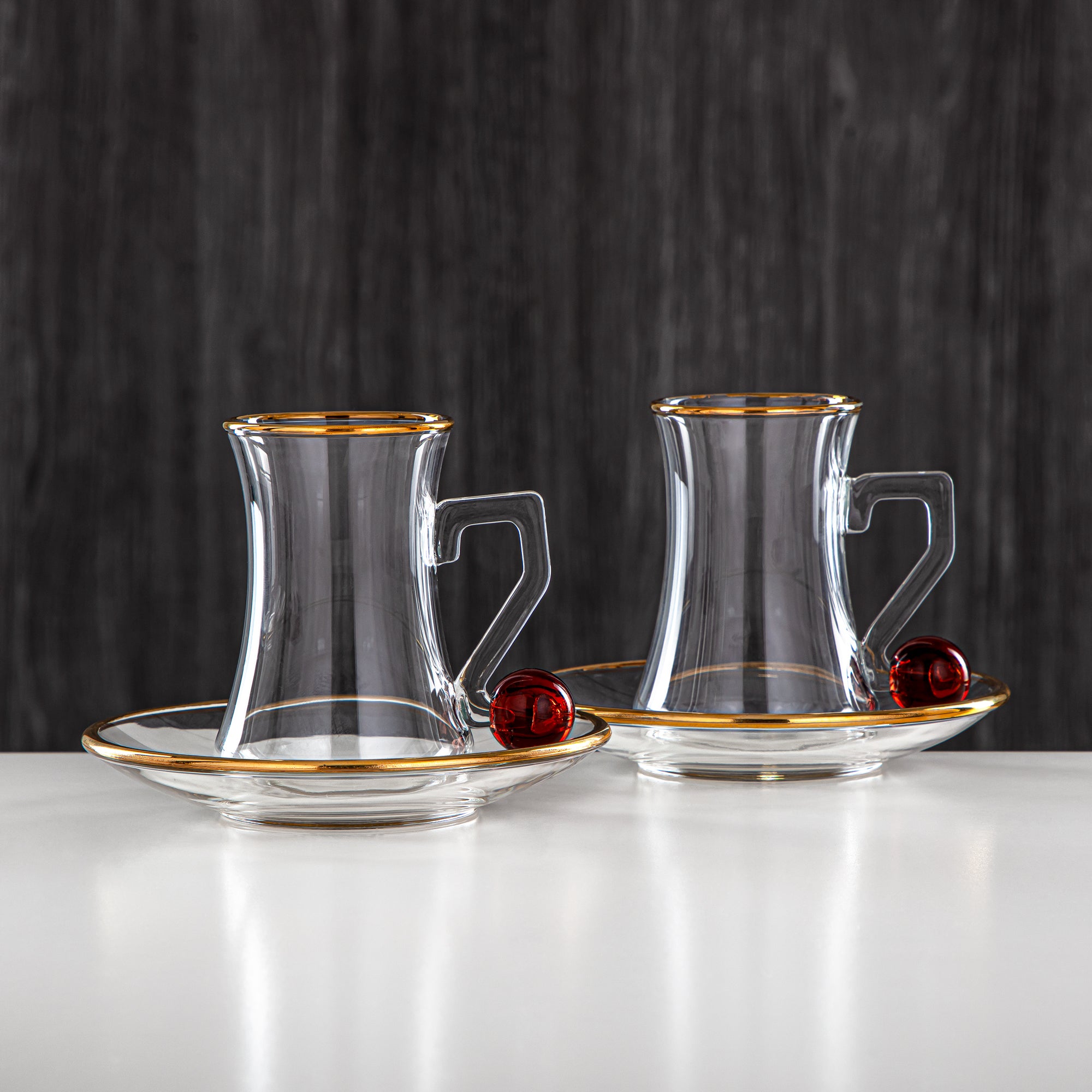 Almarjan 6 Pieces Borosilicate Glass Tea Cup Set - FB803-12 MAR/G