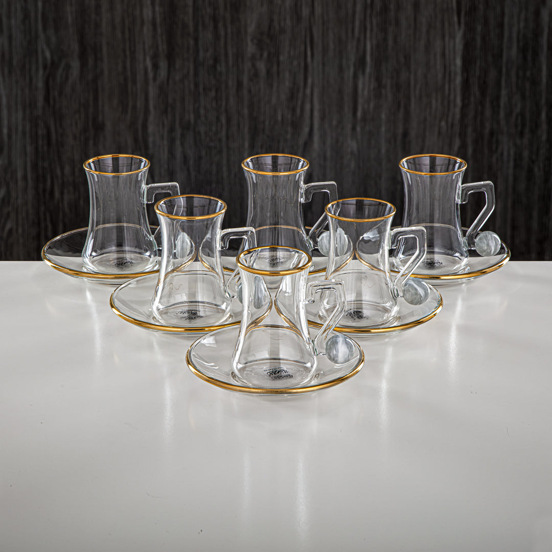 Almarjan 6 Pieces Borosilicate Glass Tea Cup Set - FB803-12 PIV/G