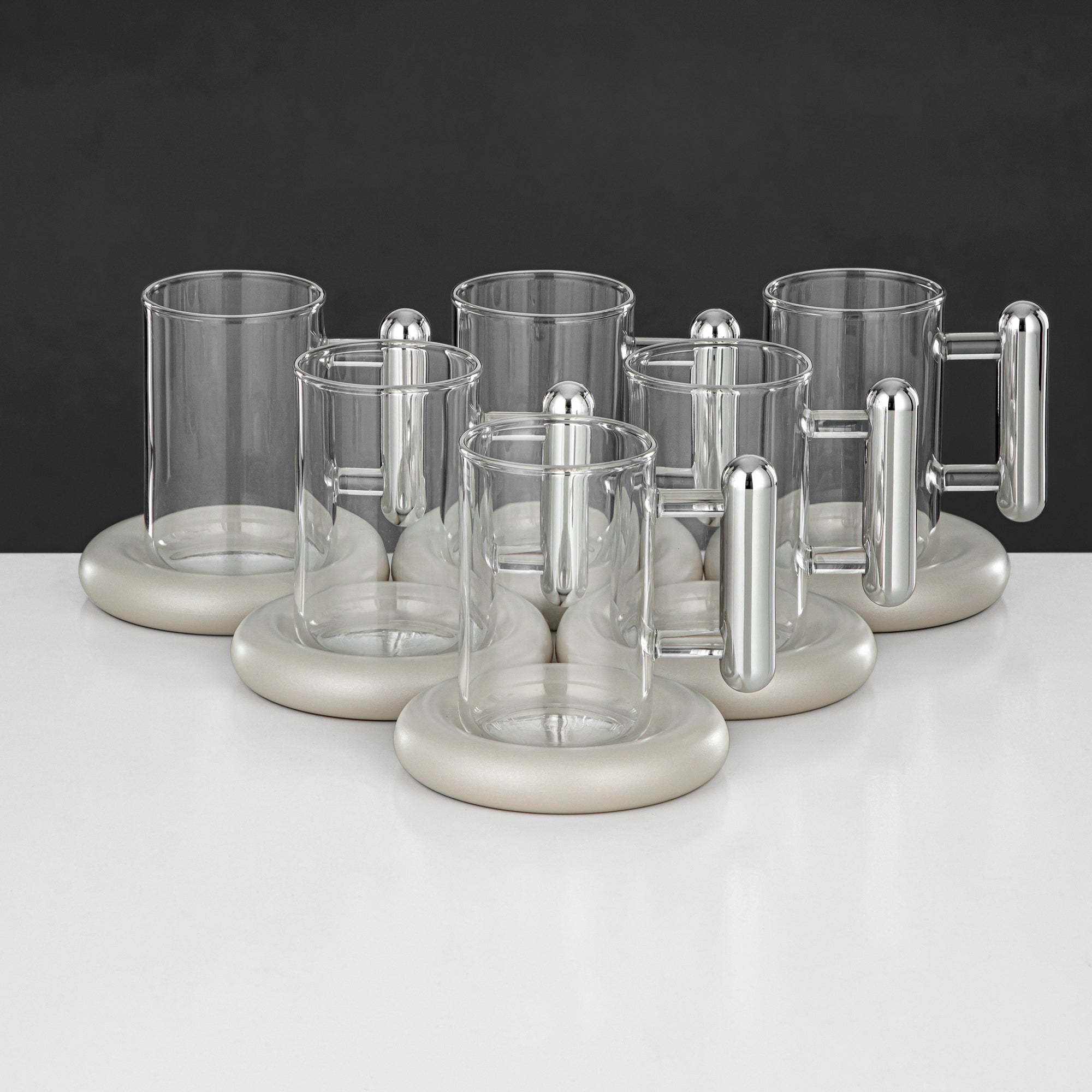 طقم ترامس المرجان 21 قطعة مطفي أبيض لؤلؤي مع مقبض وغطاء فضي 1L + 1L (FG211-21 MPW/C) – تقديم كامل | رمضان والتجمعات