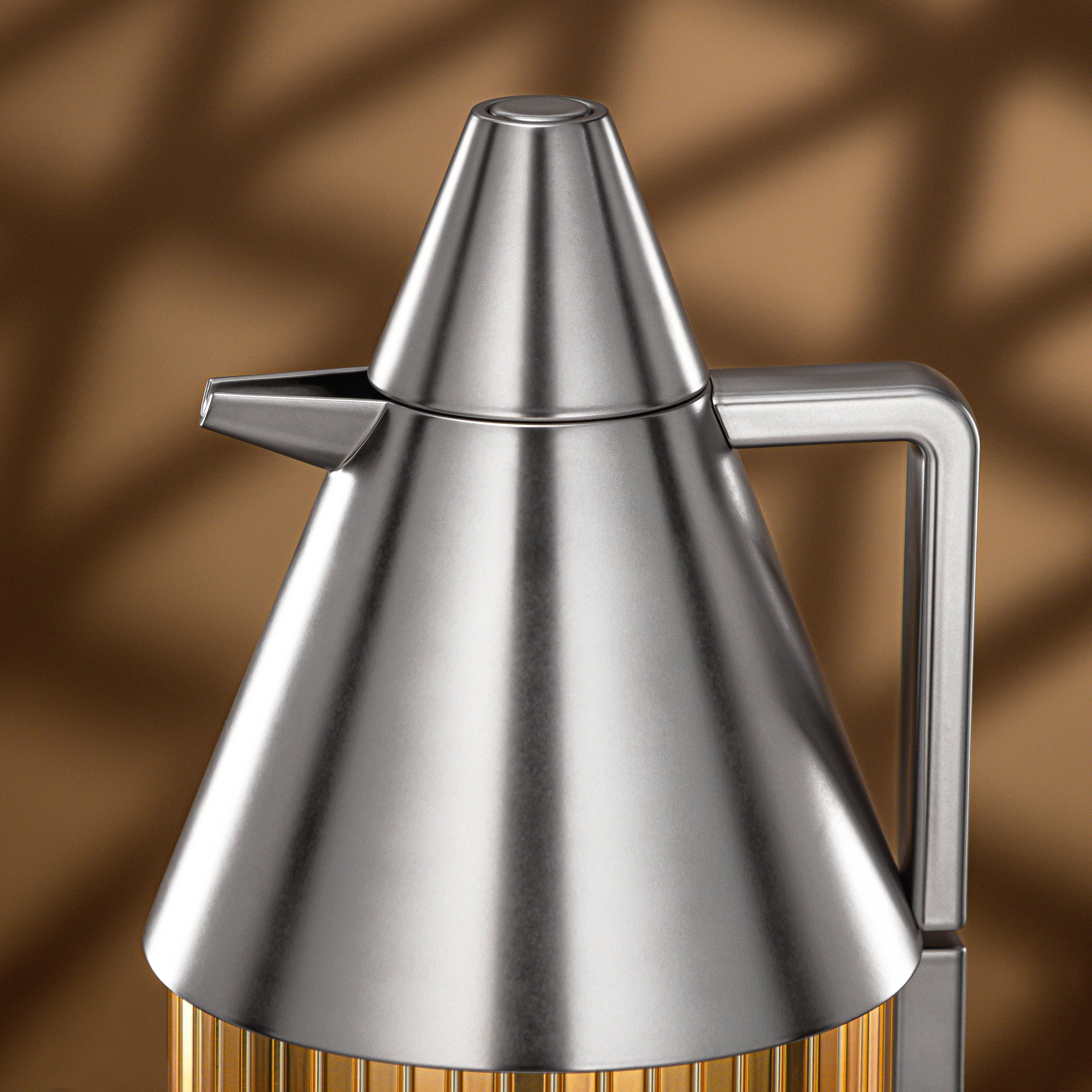 Almarjan Vacuum Flask Set 1L + 1L Matt Nickel & Gold