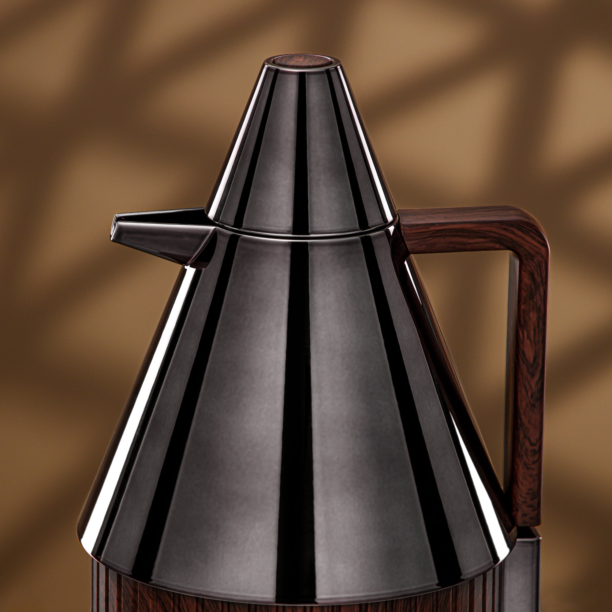 Almarjan Vacuum Flask Set 1L + 1L Gun Black & Dark Wood