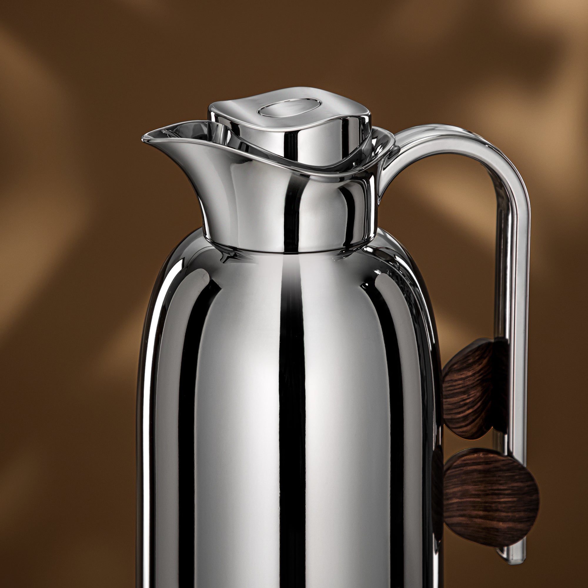 طقم ترامس المرجان 0.7 لتر + 1 لتر فضي وخشب داكن