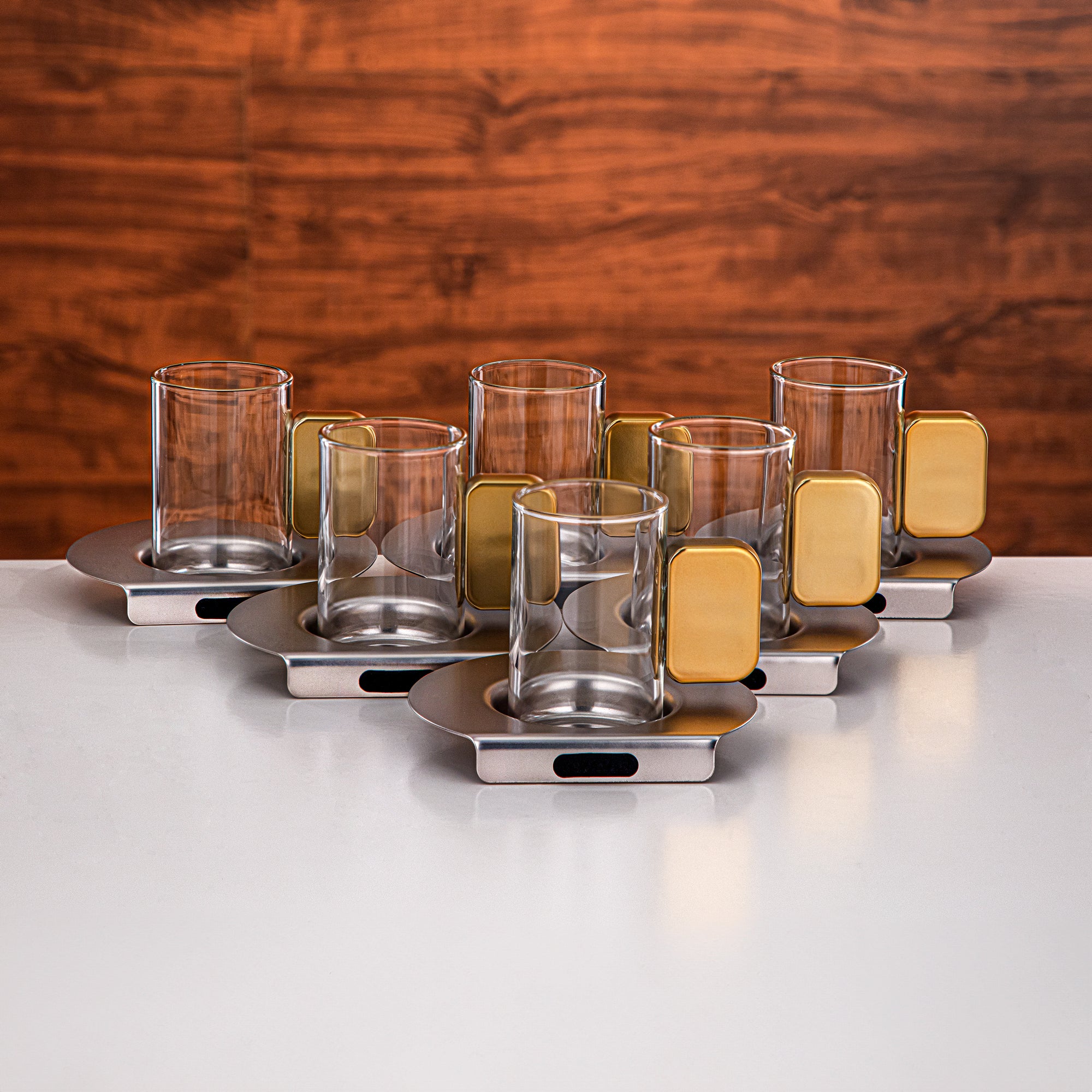 Almarjan Vacuum flask Set 0.5 liter & 1 liter matt nickel & matt gold (FG815-21 MNI/MG)