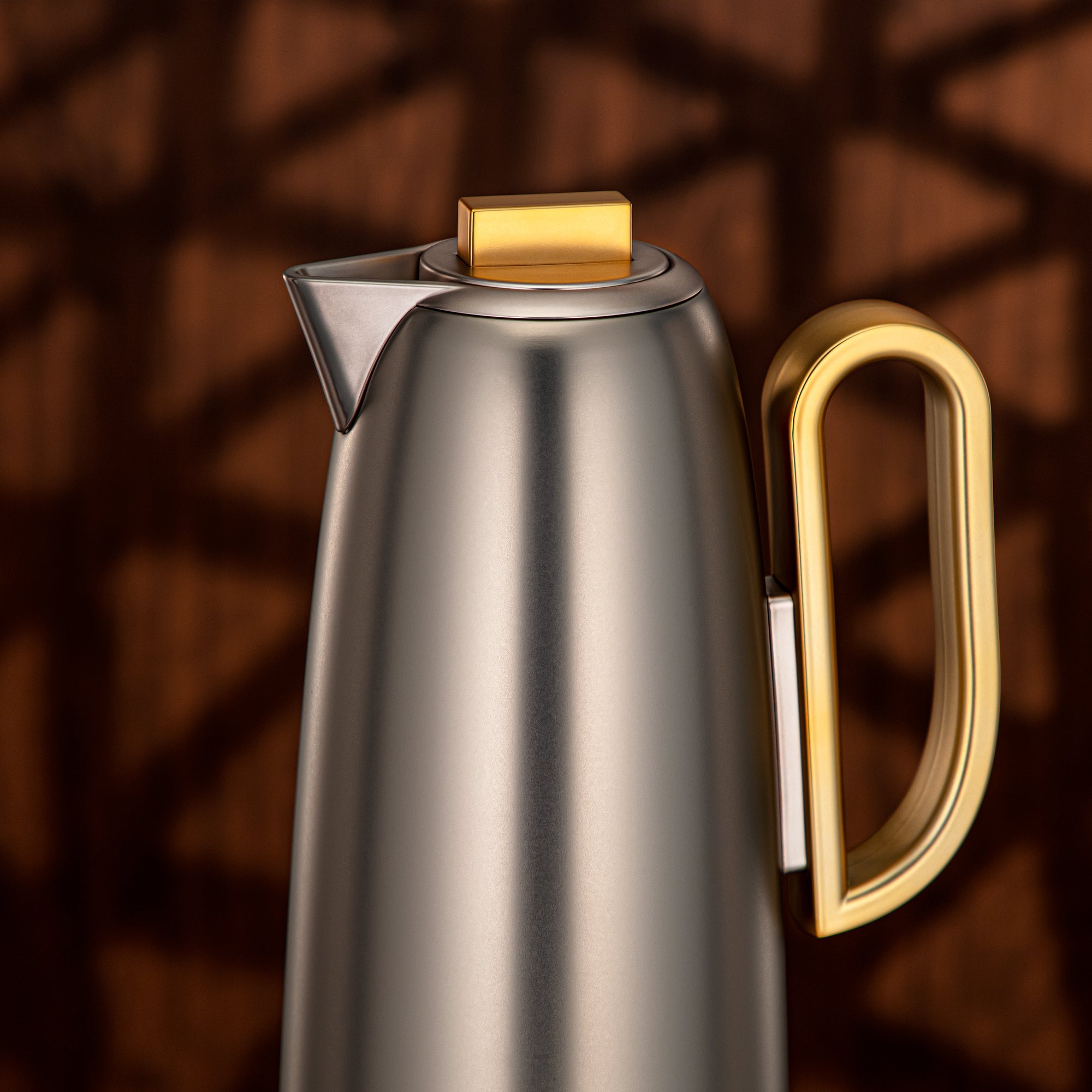 Almarjan Vacuum Flask Set 0.7L & 1L Matt Nickel & Matt Gold