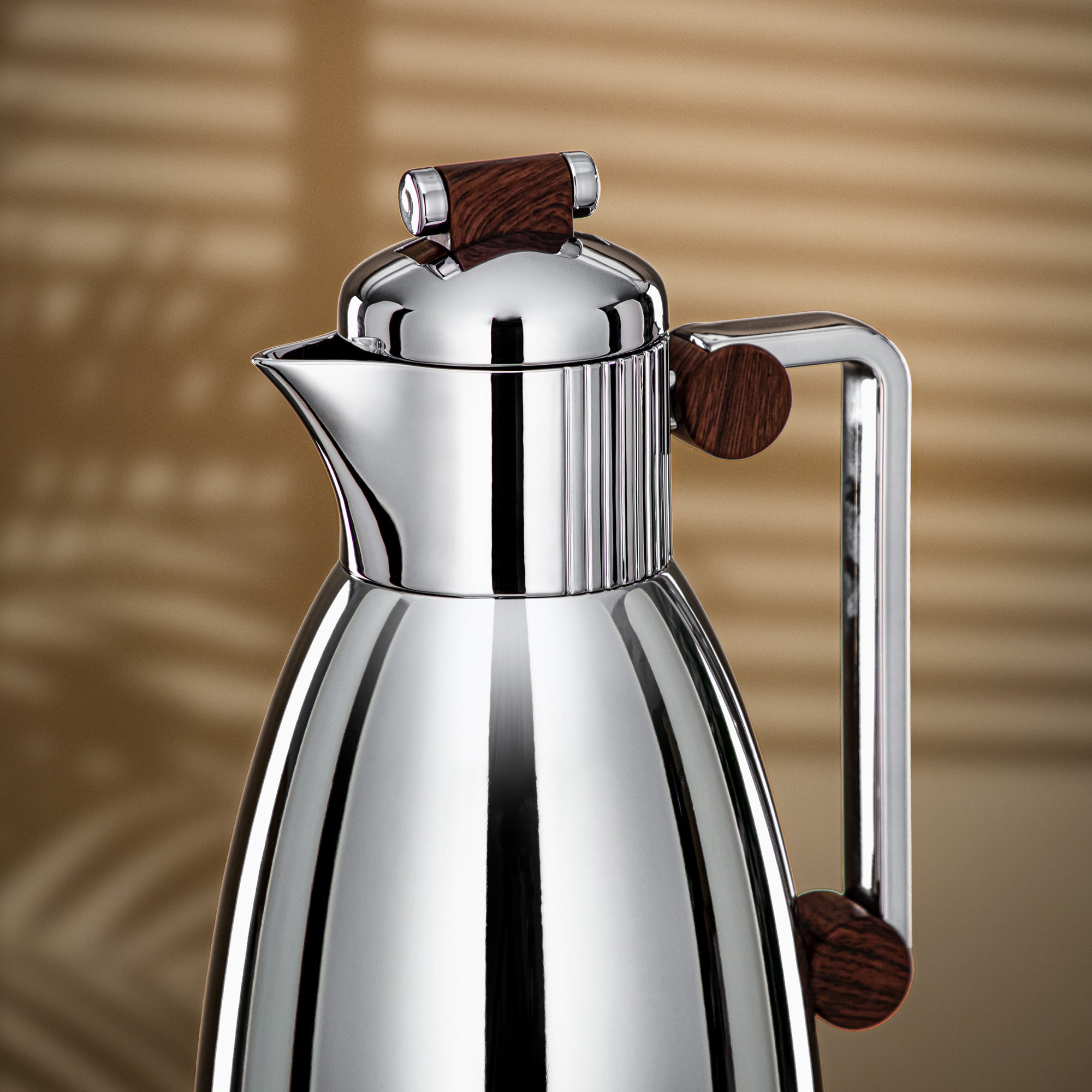 Almarjan Vacuum Flask Set 0.7L & 1L Silver & Dark Wood