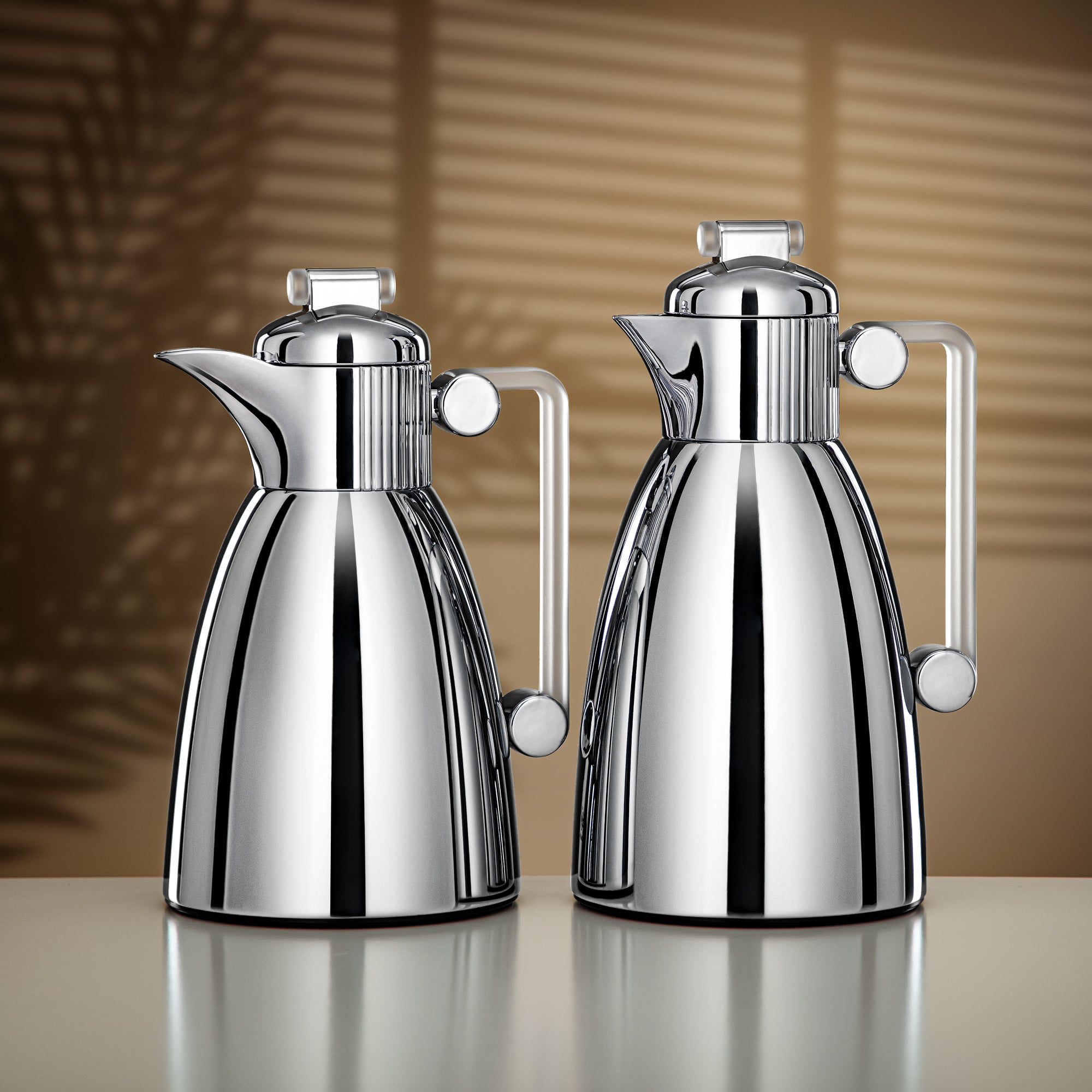 Almarjan Vacuum Flask Set 0.7L & 1L Silver & Frost